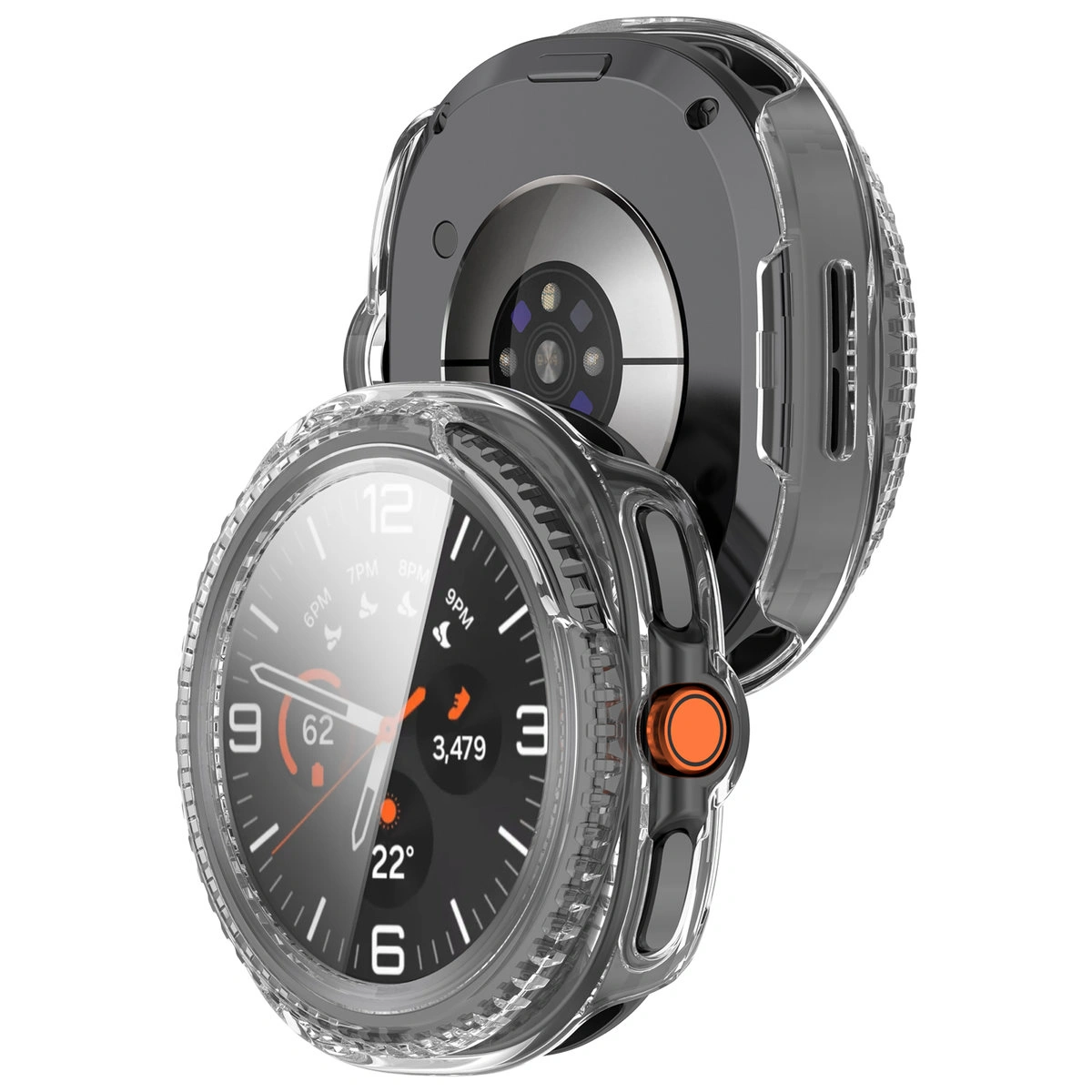 Etui z wbudowanym szkłem Bizon Case+Glass Watch do Galaxy Watch 8 Classic 46 mm