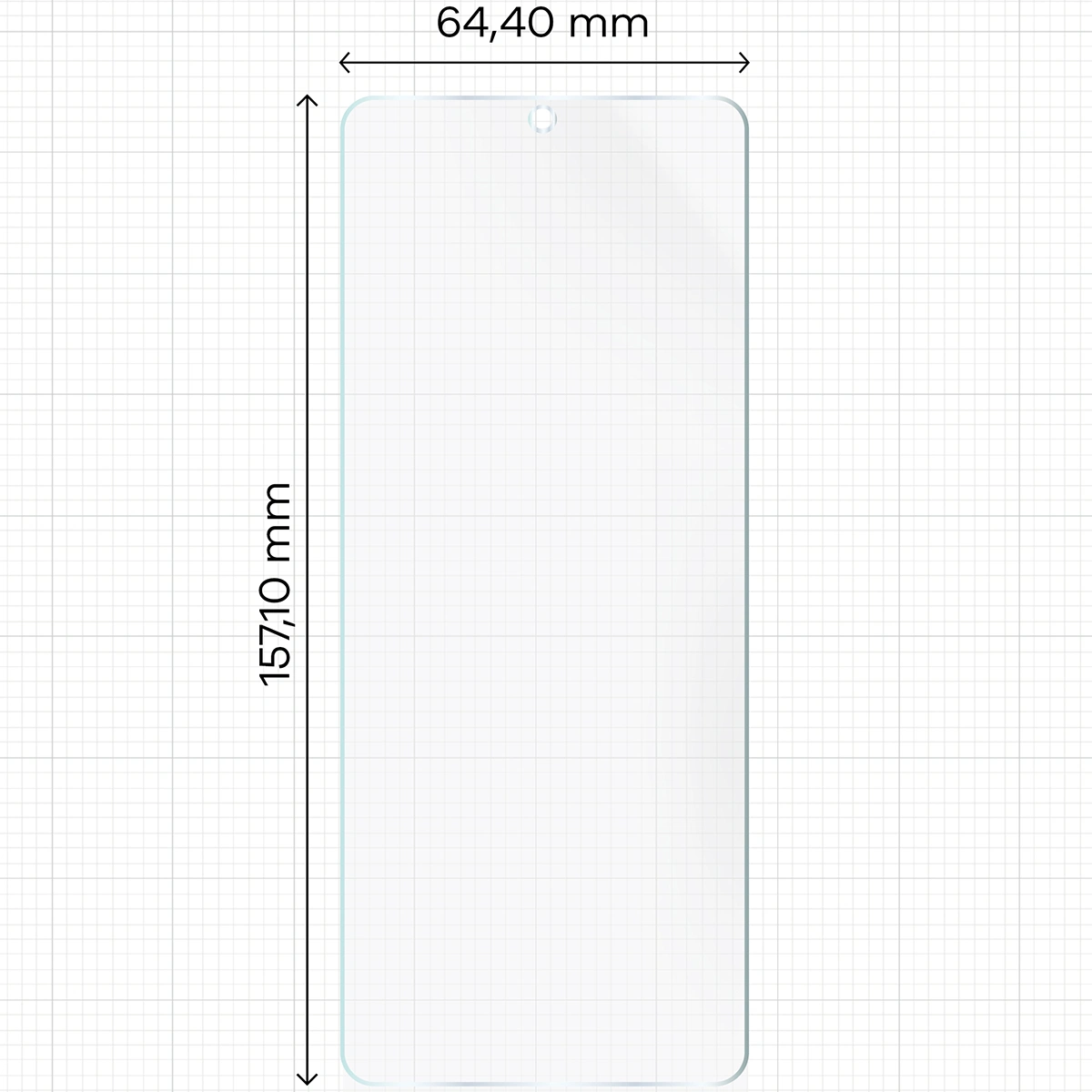 Miarka z wymiarami folii hydrożelowej Bizon Glass Hydrogel Front do Galaxy Z Flip5