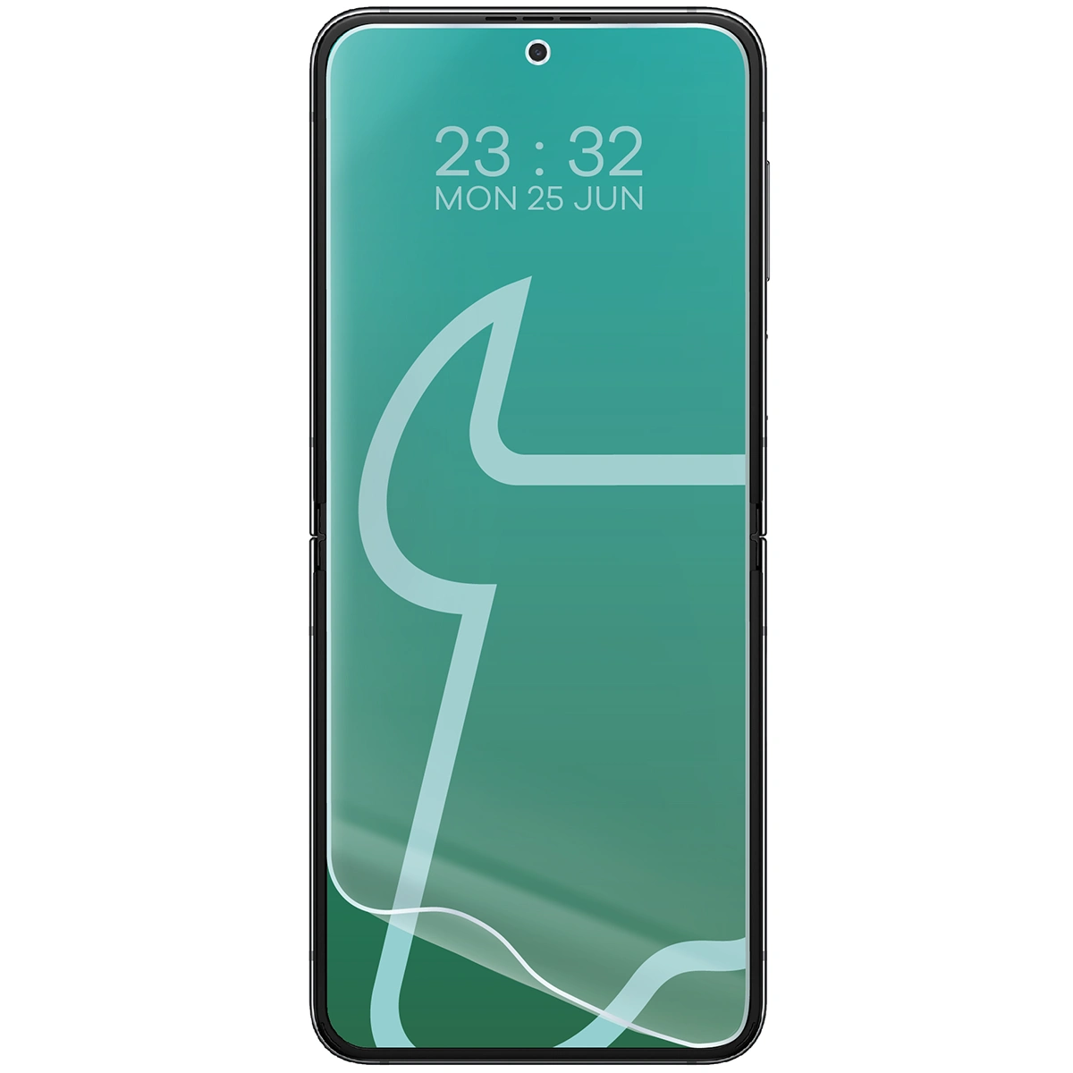 Folia hydrożelowa do Galaxy Z Flip5 obok telefonu