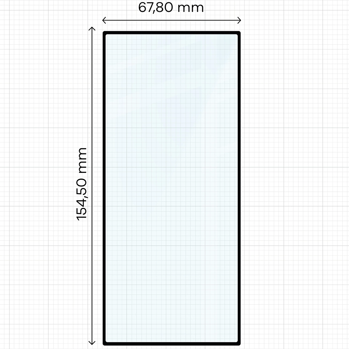 Wymiary szkła Bizon Glass Edge Duo do Samsung Galaxy Z Fold7
