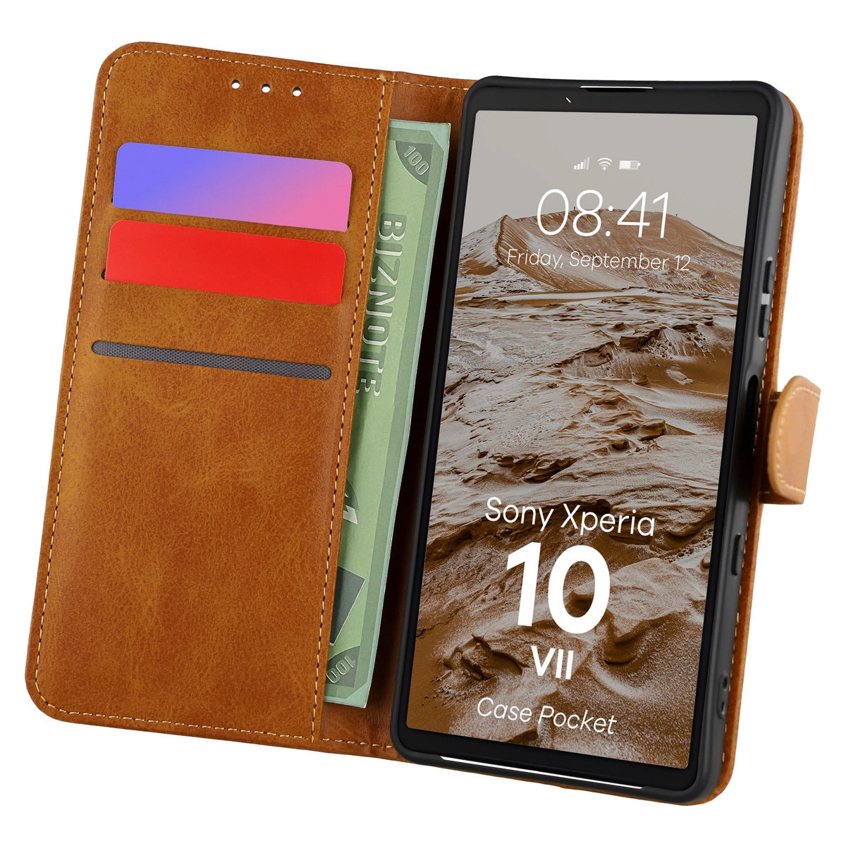 Etui z klapką z miejscem na karty Bizon Case Pocket do Sony Xperia 10 VII