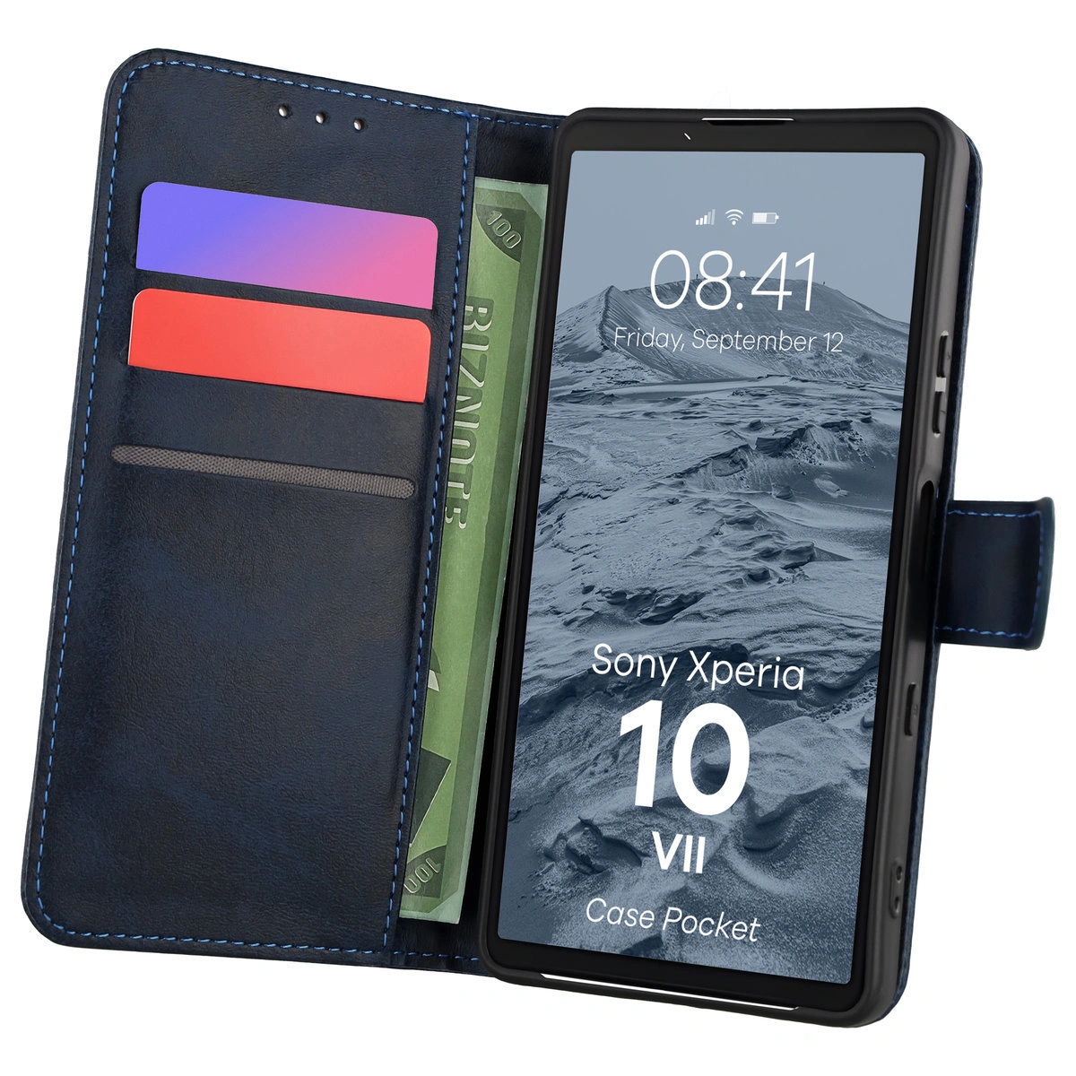 Etui z klapką z miejscem na karty Bizon Case Pocket do Sony Xperia 10 VII
