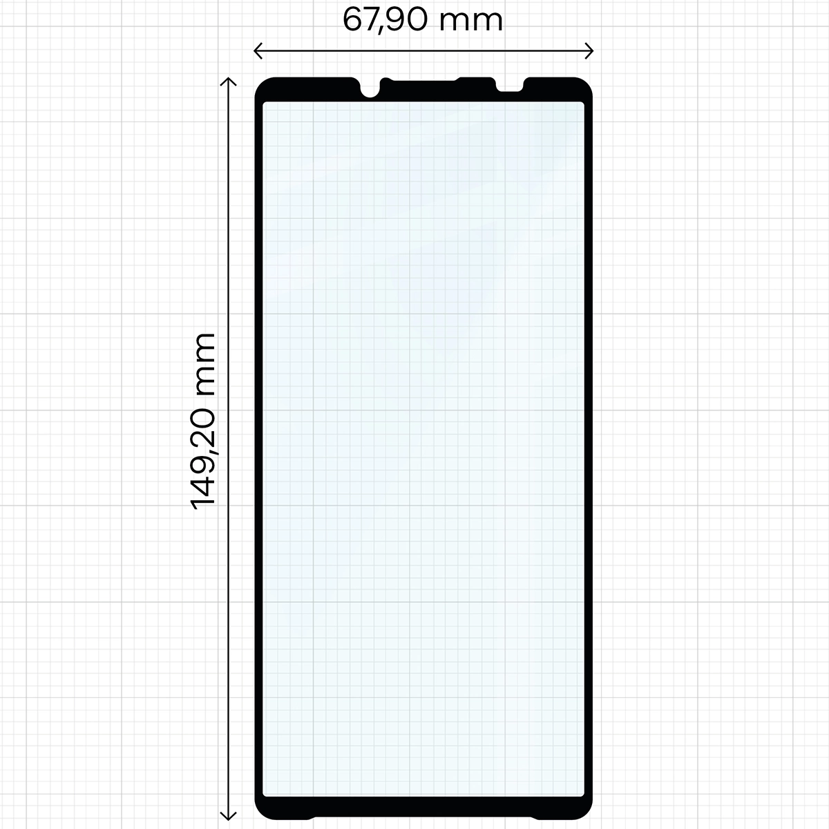 Wymiary szkła Bizon Glass Edge 2 do Sony Xperia 10 VII