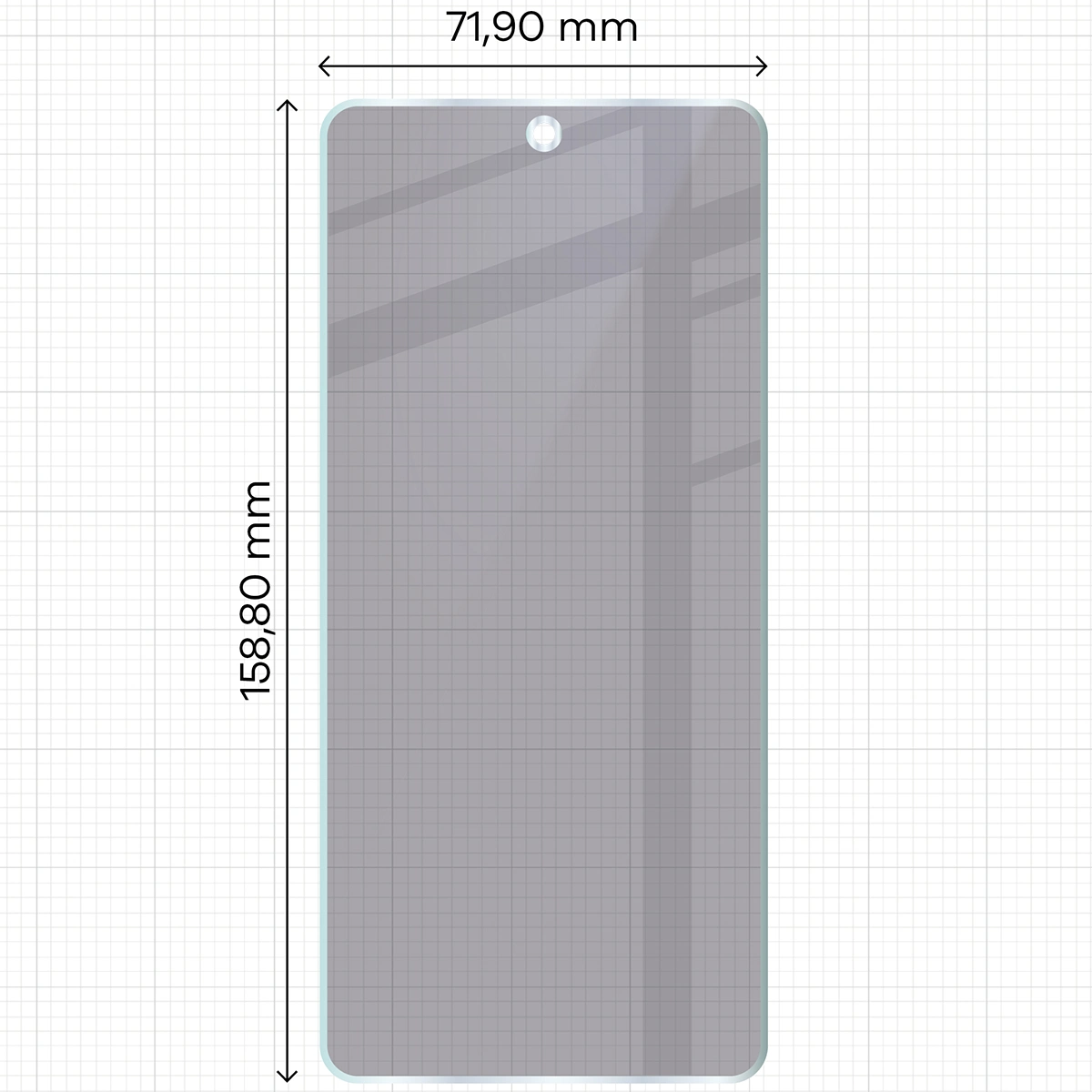 Wymiary szkła Bizon Glass Mule Shadow do Vivo V50 Lite 4G