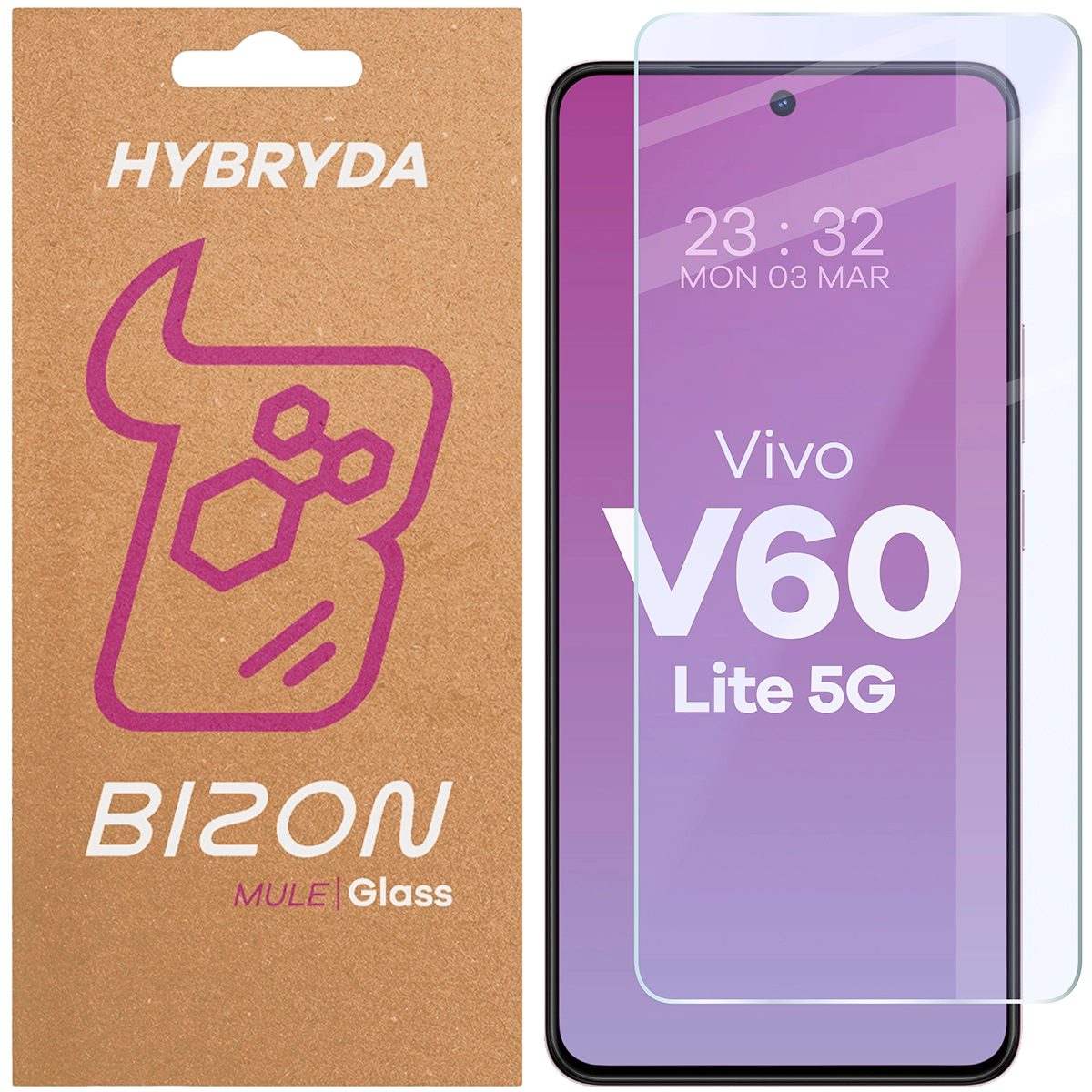 Szkło hybrydowe na ekran Bizon Glass Mule do Vivo V60 Lite 5G
