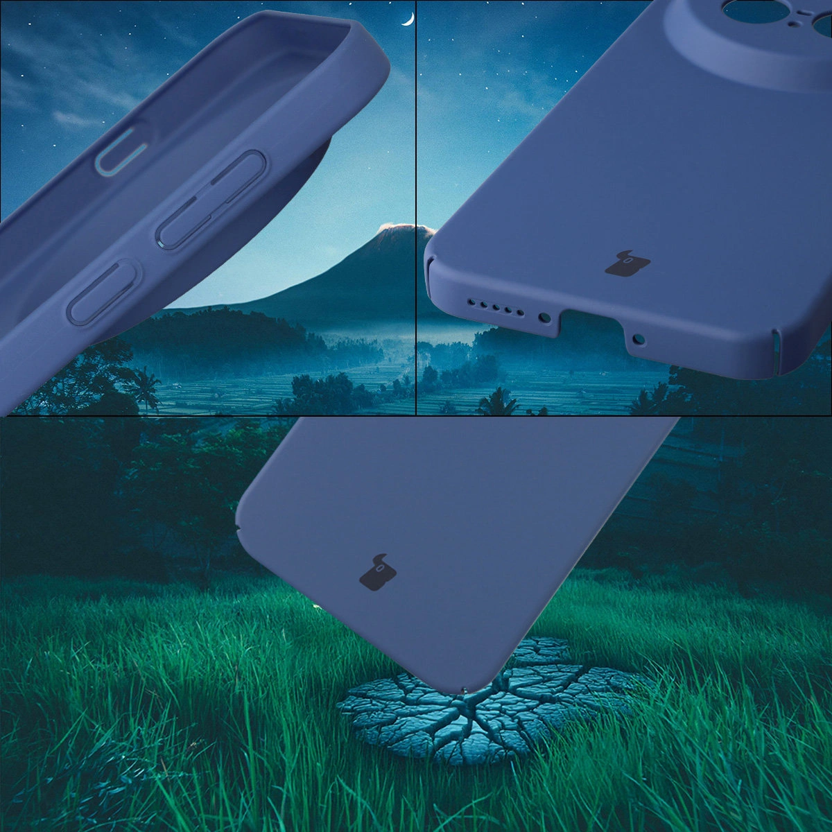 Zintegrowane osłony na przyciski, wycięcia i twardy materiał etui Bizon Case Łupka do Vivo X300 Pro