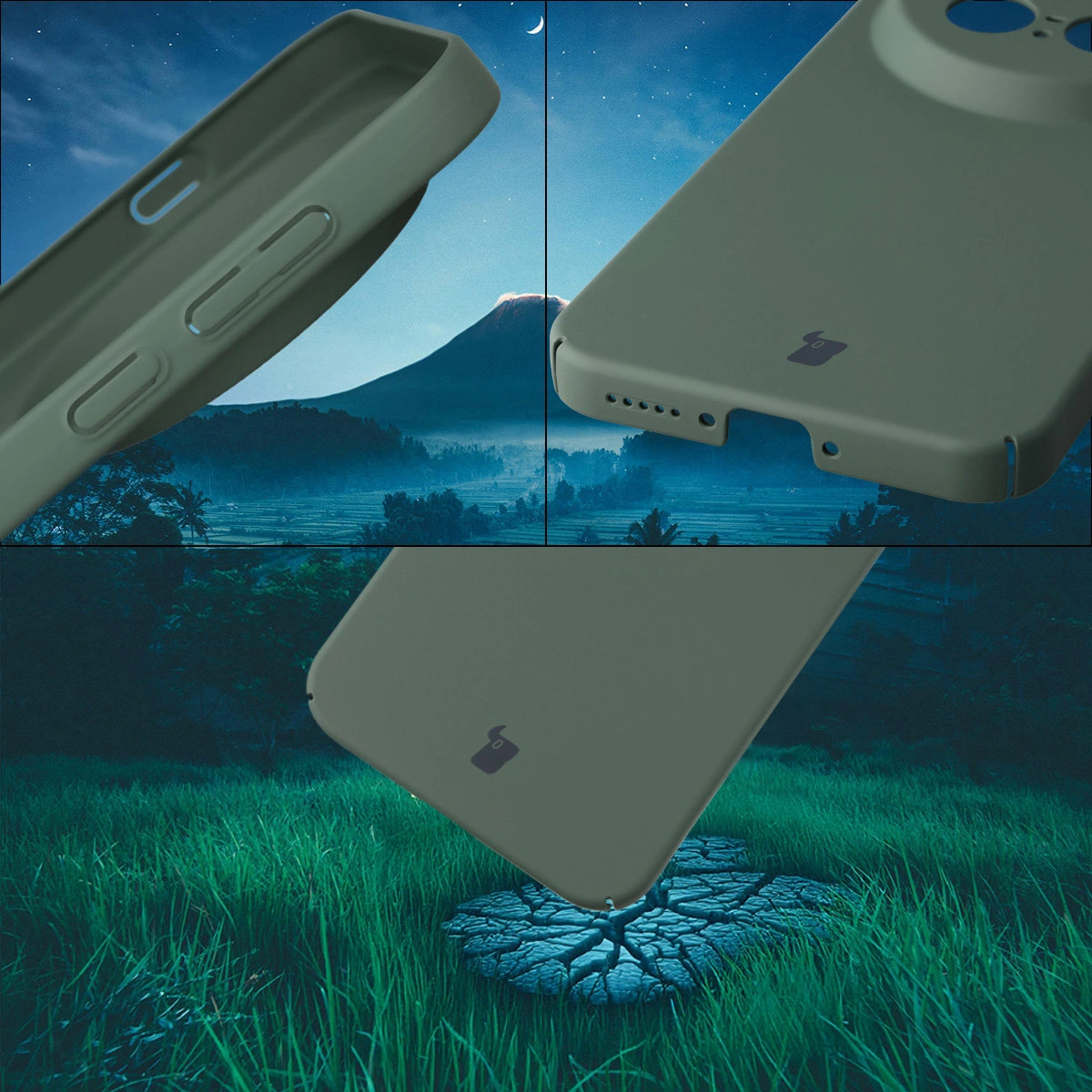 Zintegrowane osłony na przyciski, wycięcia i twardy materiał etui Bizon Case Łupka do Vivo X300 Pro