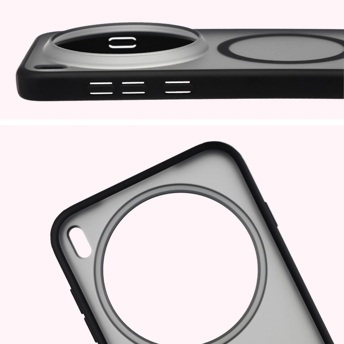 Pełne wycięcie i podwyższone krawędzie aparatu w etui Bizon Case MatteO do Vivo X300 Pro