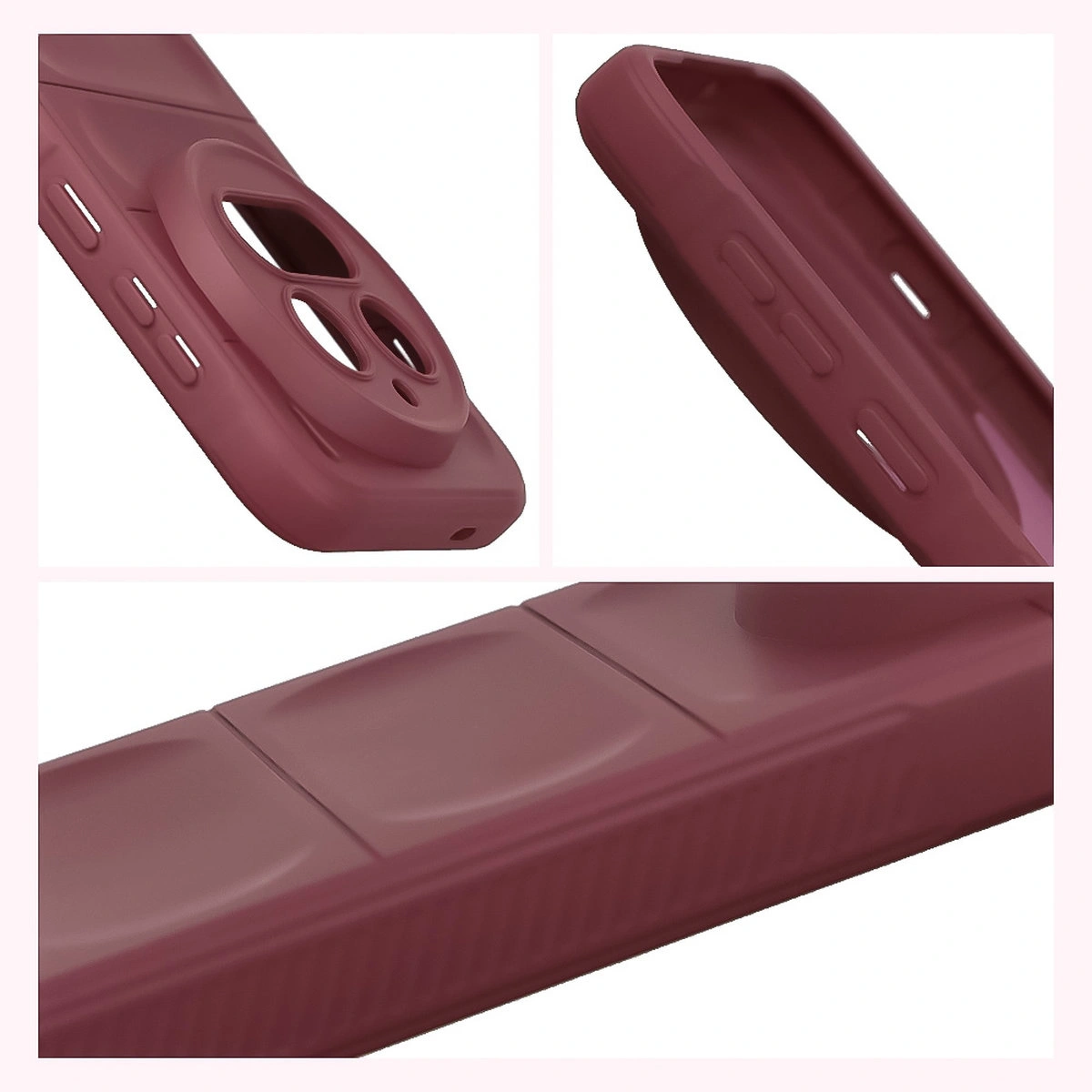 Teksturowane boki i podwyższone krawędzie ekranu i aparatu w etui Bizon Case Tur do Vivo X300 Pro