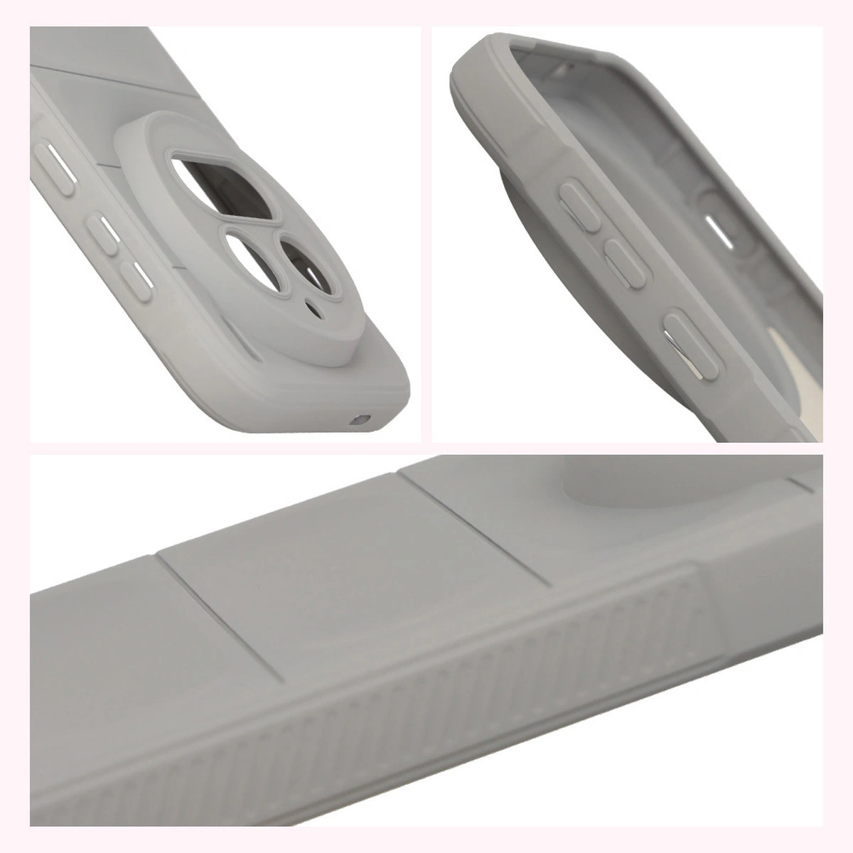 Teksturowane boki i podwyższone krawędzie ekranu i aparatu w etui Bizon Case Tur do Vivo X300 Pro