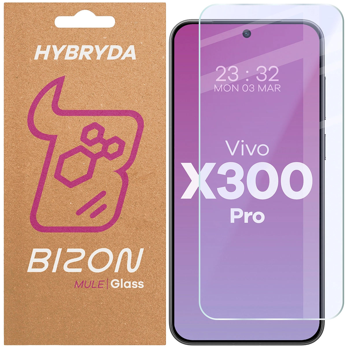 Szkło hybrydowe na ekran Bizon Glass Mule do Vivo X300 Pro