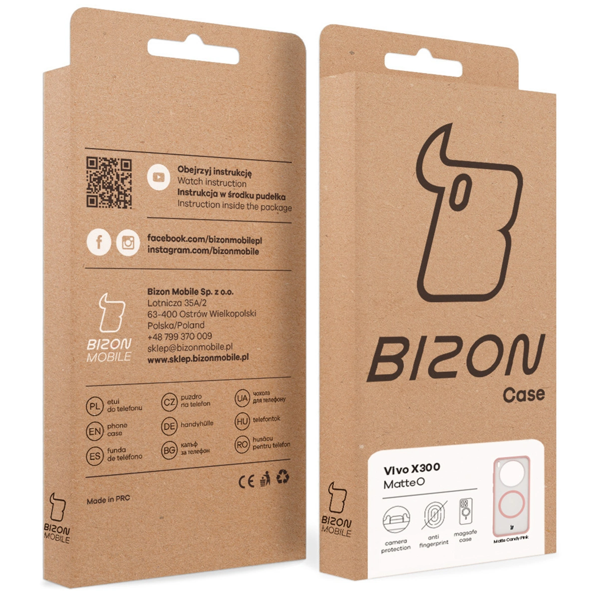 Kraftowe pudełko Bizon Case z dedykowaną etykietą do Vivo X300