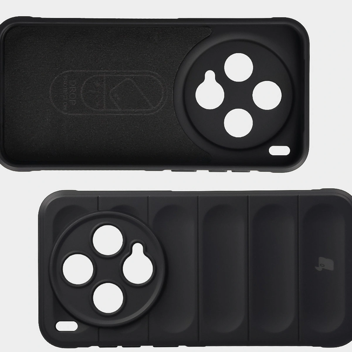 Wyściółka z mikrofibry, wyżłobienia na pleckach i wzmocnione narożniki w etui Bizon Case Tur do Vivo X300