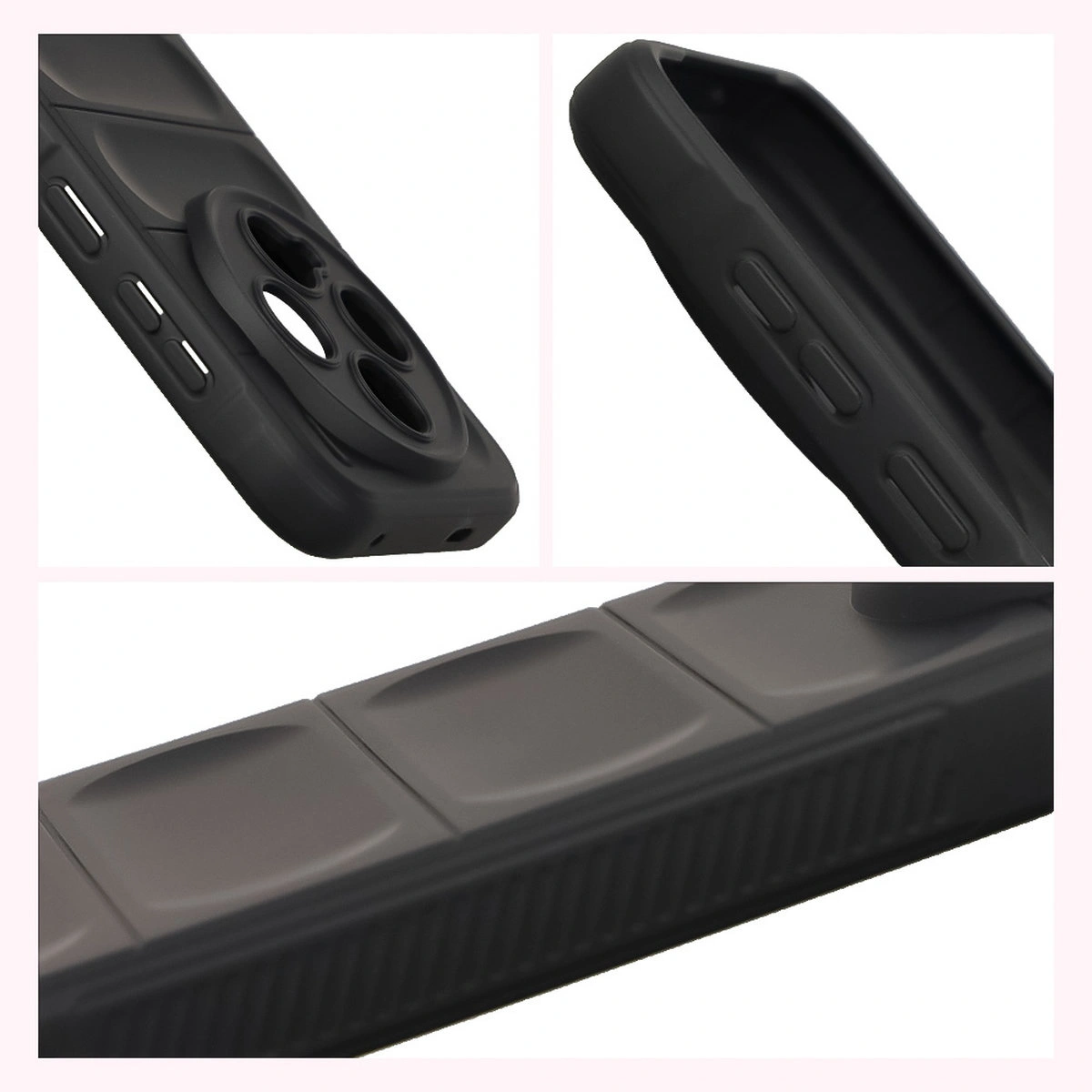 Teksturowane boki i podwyższone krawędzie ekranu i aparatu w etui Bizon Case Tur do Vivo X300