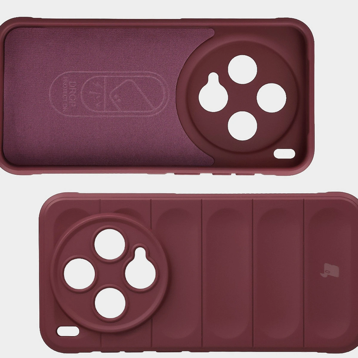 Wyściółka z mikrofibry, wyżłobienia na pleckach i wzmocnione narożniki w etui Bizon Case Tur do Vivo X300