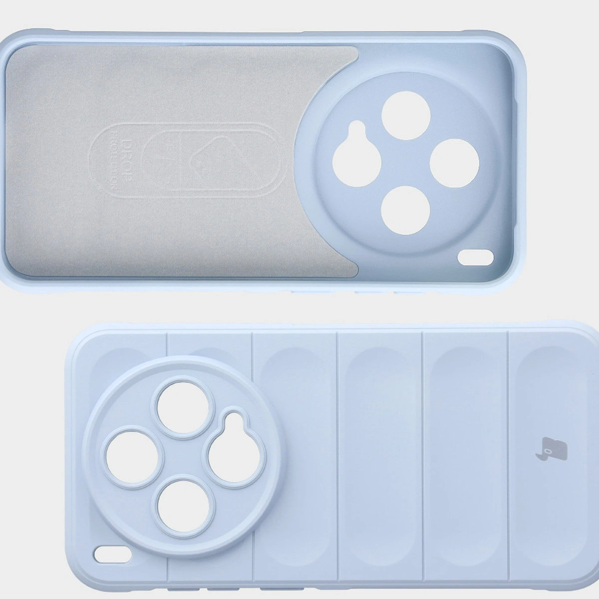 Wyściółka z mikrofibry, wyżłobienia na pleckach i wzmocnione narożniki w etui Bizon Case Tur do Vivo X300