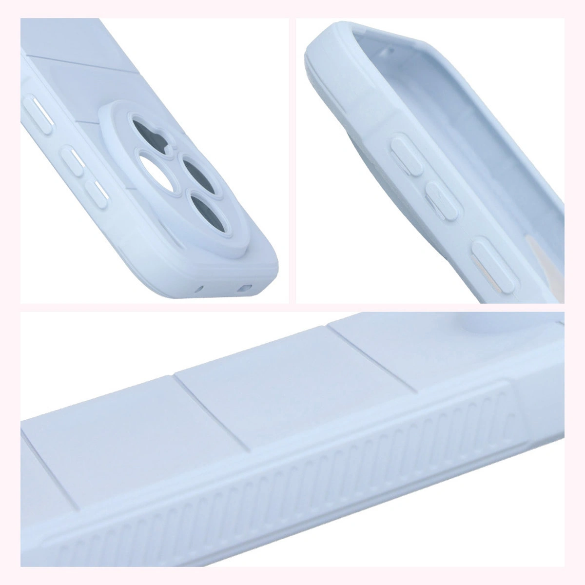 Teksturowane boki i podwyższone krawędzie ekranu i aparatu w etui Bizon Case Tur do Vivo X300