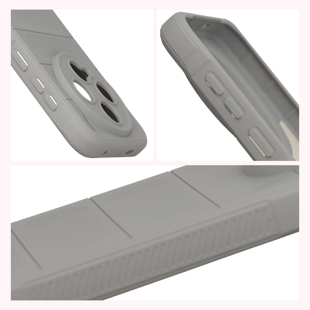 Teksturowane boki i podwyższone krawędzie ekranu i aparatu w etui Bizon Case Tur do Vivo X300