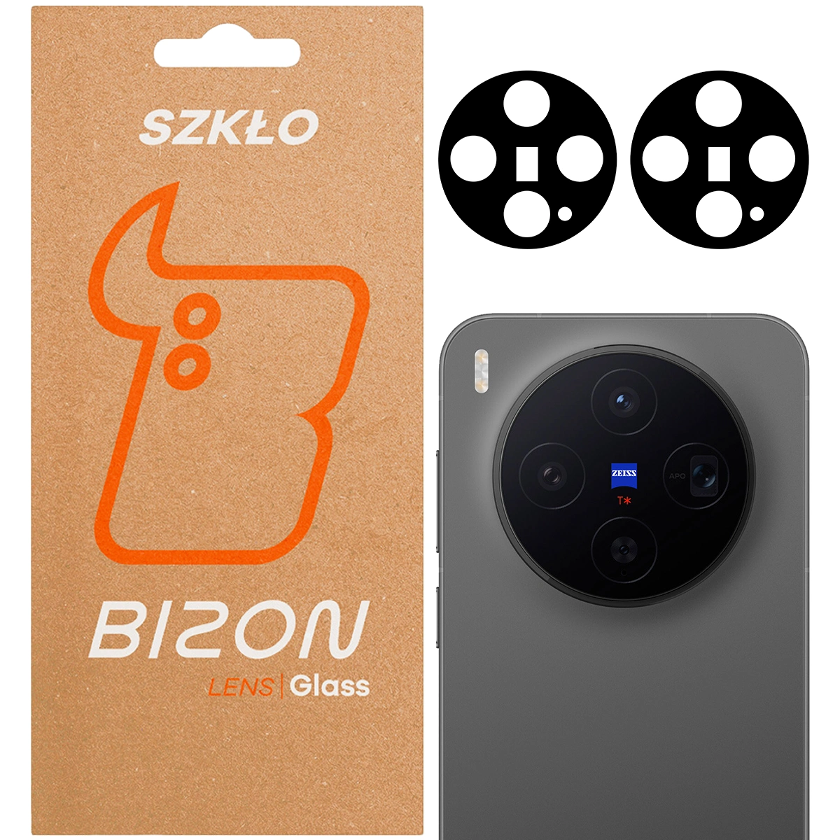 Pudełko i 2 sztuki szkła na aparat Bizon Glass Lens do Vivo X300i