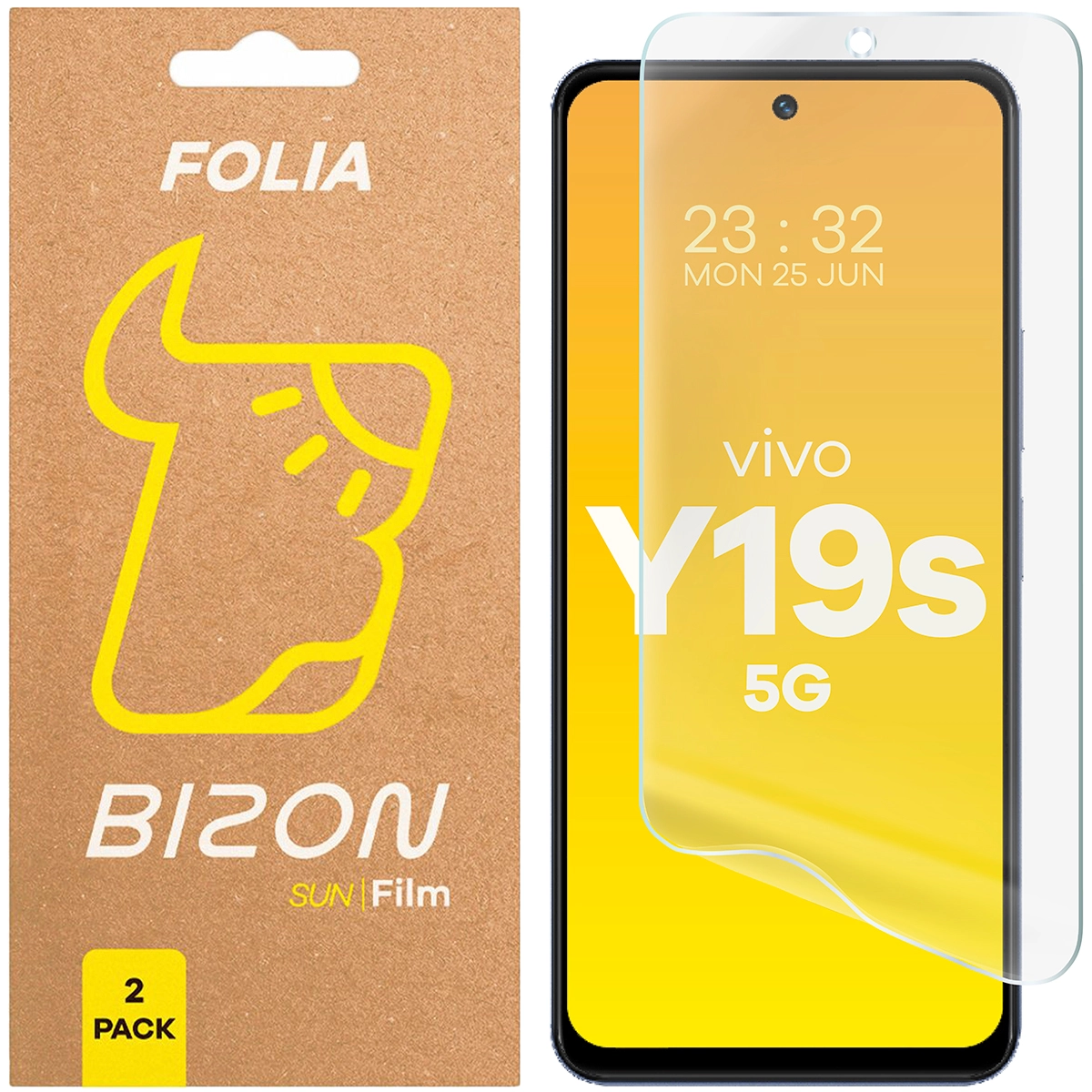 Folia matowa na ekran Bizon Glass Film Sun do Vivo Y19s, 2 sztuki