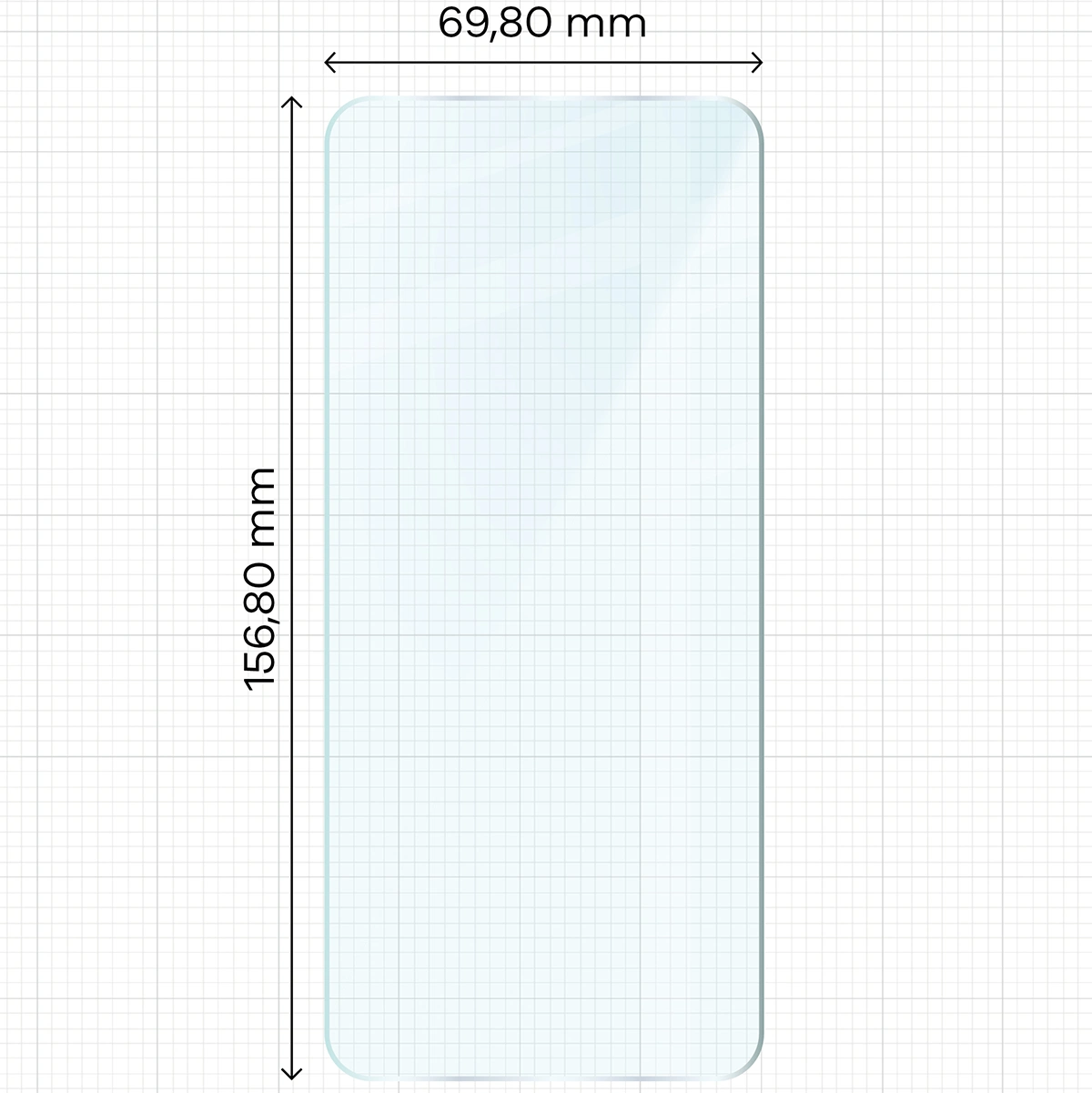 Miarka z wymiarami szkła hartowanego Bizon Glass Clear Duo do Xiaomi 13T Pro / 13T
