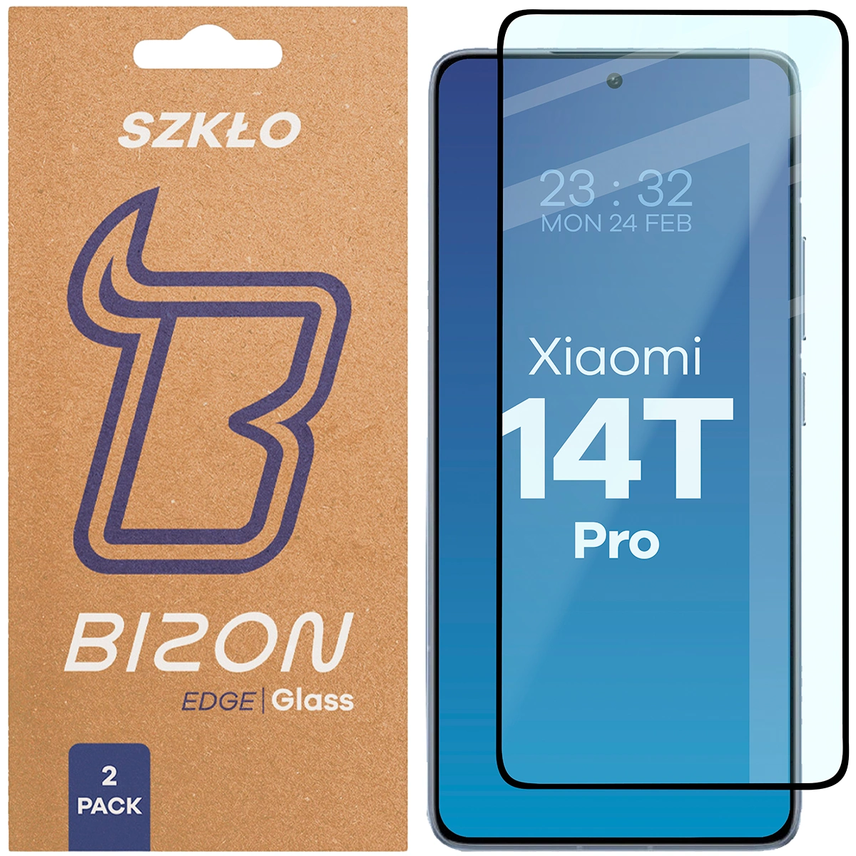 Szkło hartowane na cały ekran Bizon Glass Edge Duo dla Xiaomi 14T Pro