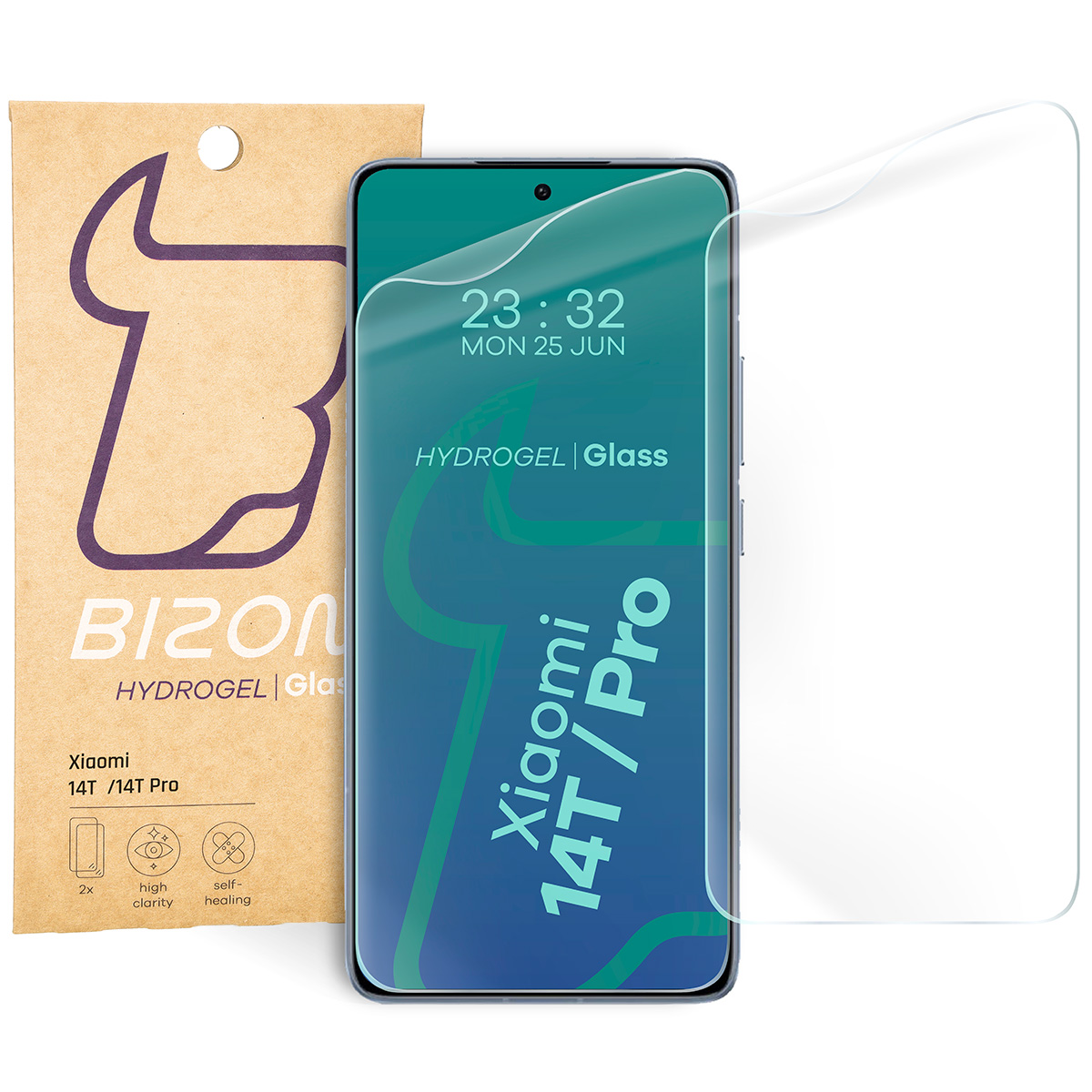 Folia hydrożelowa na ekran Bizon Glass Hydrogel Front Duo do Xiaomi 14T/14T Pro, 2 sztuki