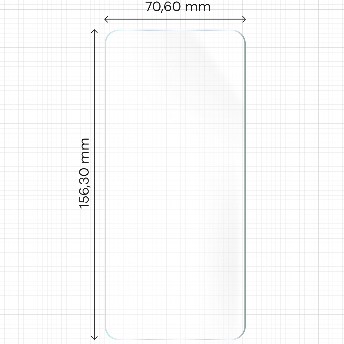 Wymiary dla folii hydrożelowej na ekran Bizon Glass Hydrogel Front Duo