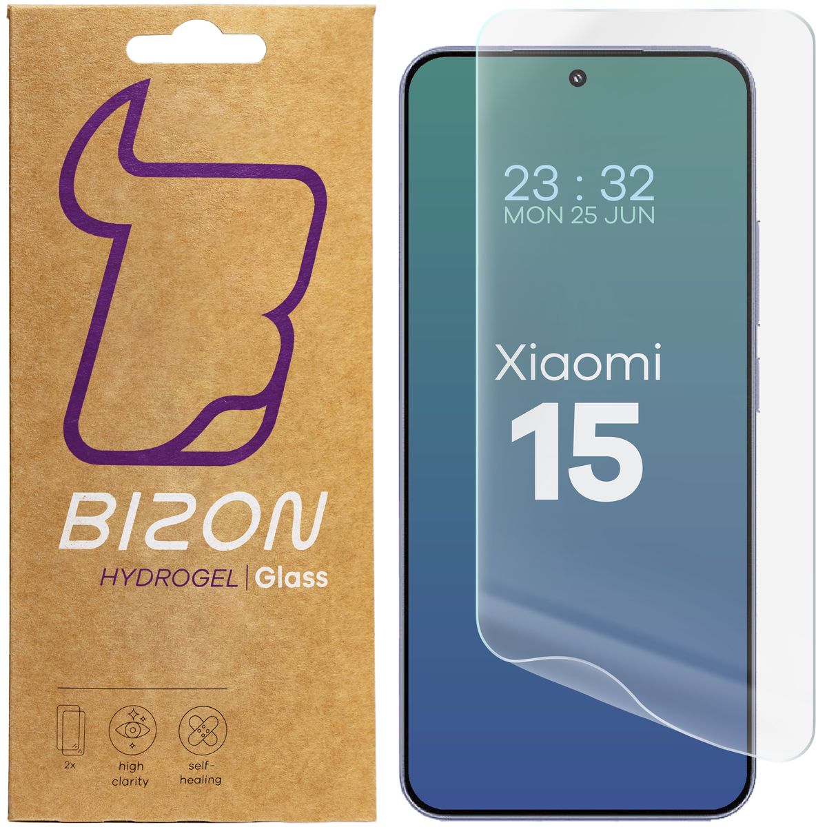 Folia hydrożelowa na ekran Bizon Glass Hydrogel Front do Xiaomi 15, 2 sztuki