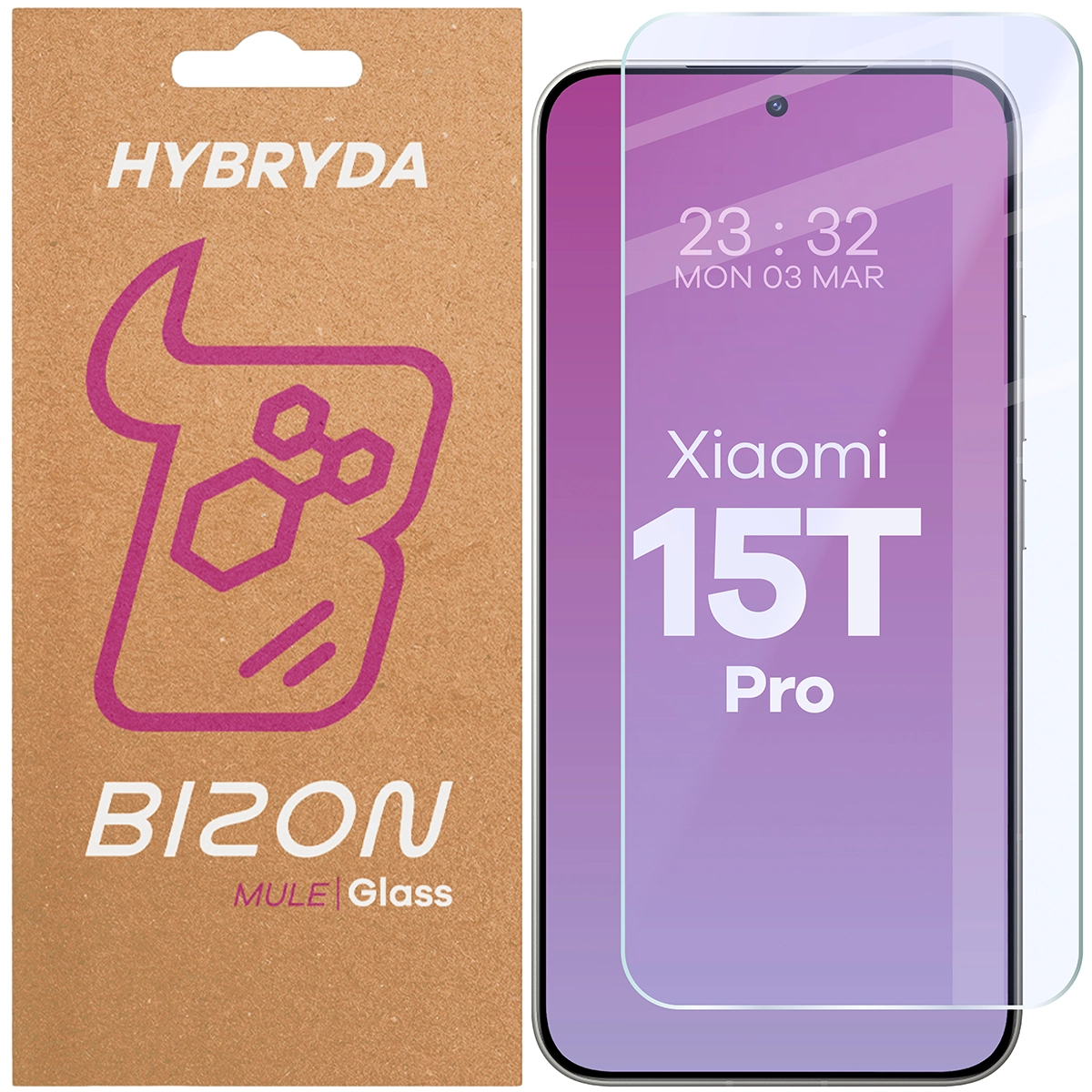 Szkło hybrydowe na ekran Bizon Glass Mule do Xiaomi 15T Pro