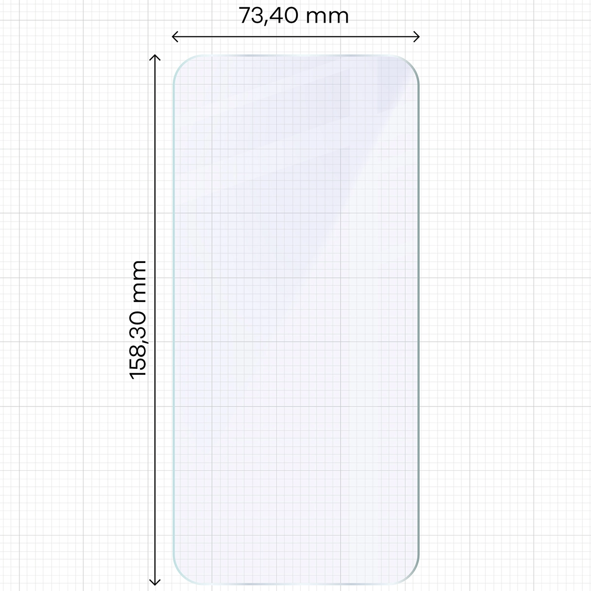 Miarka z wymiarami szkła hybrydowego Bizon Glass Mule do Xiaomi 15T Pro