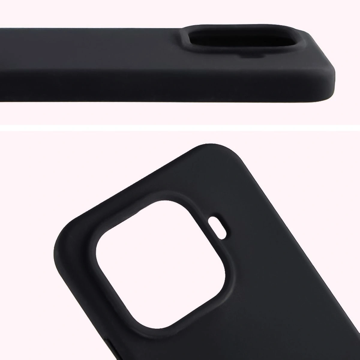 Zbliżenie na wycięcie na obiektywy w etui Bizon Soft Case do Xiaomi 15T Pro