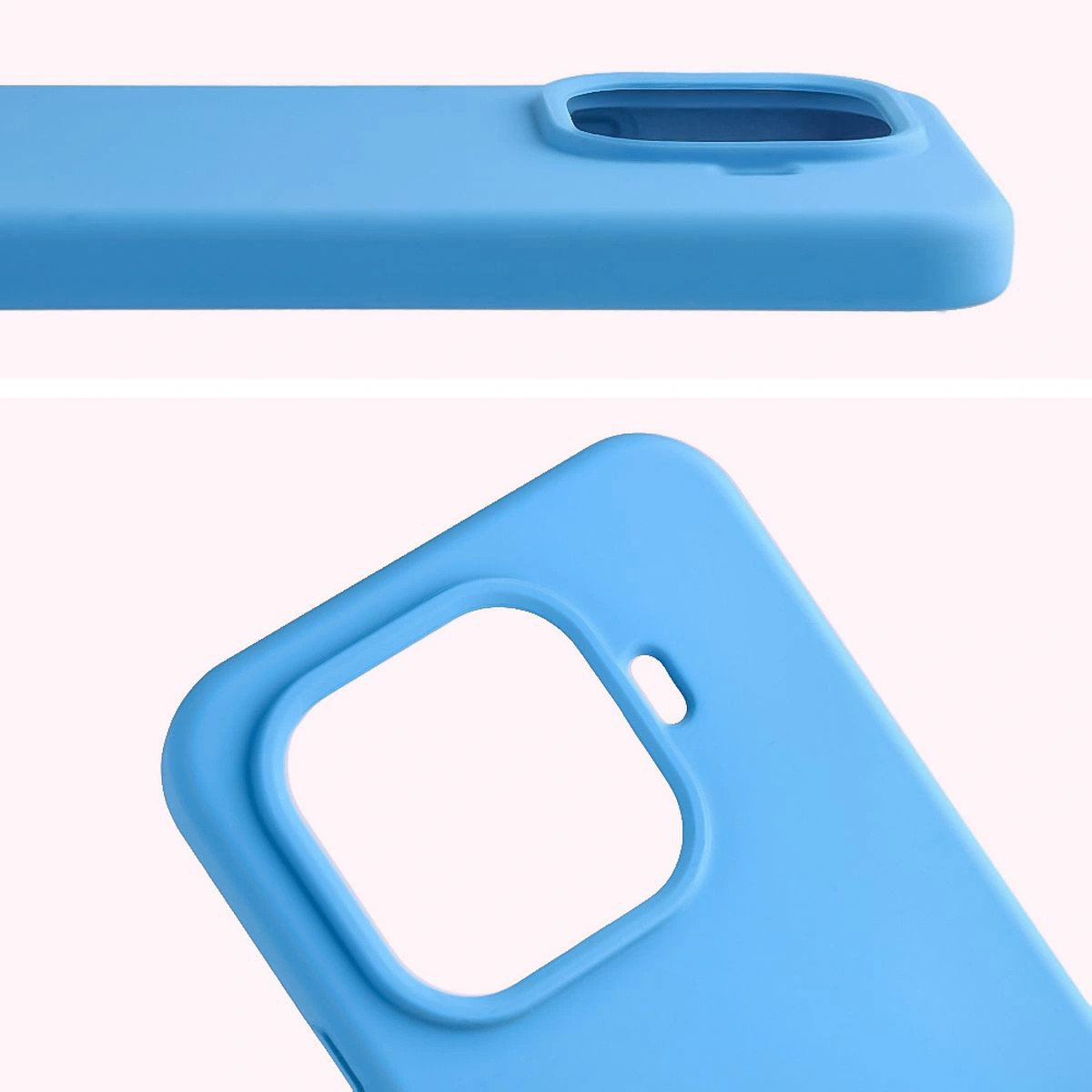 Zbliżenie na wycięcie na obiektywy w etui Bizon Soft Case do Xiaomi 15T Pro