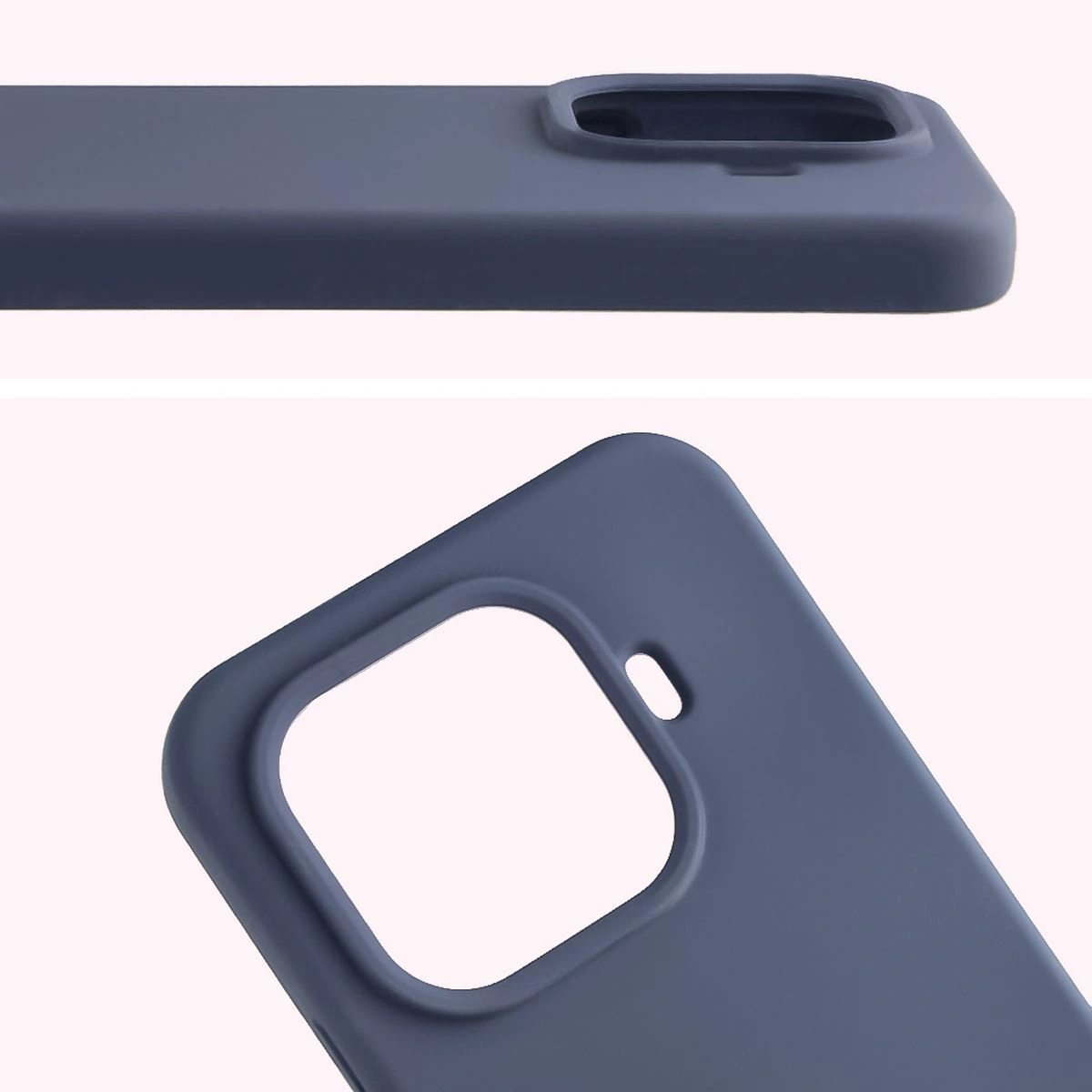 Zbliżenie na wycięcie na obiektywy w etui Bizon Soft Case do Xiaomi 15T Pro