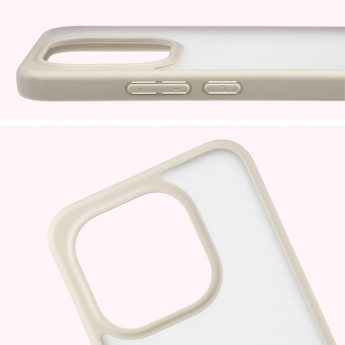 Pełne wycięcie i podwyższone krawędzie aparatu w etui Bizon Case Angelo do Xiaomi 15T