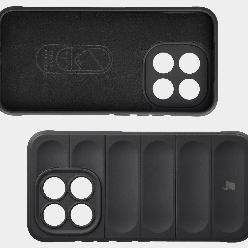 Wyściółka z mikrofibry, wyżłobienia na pleckach i wzmocnione narożniki w etui Bizon Case Tur do Xiaomi 15T