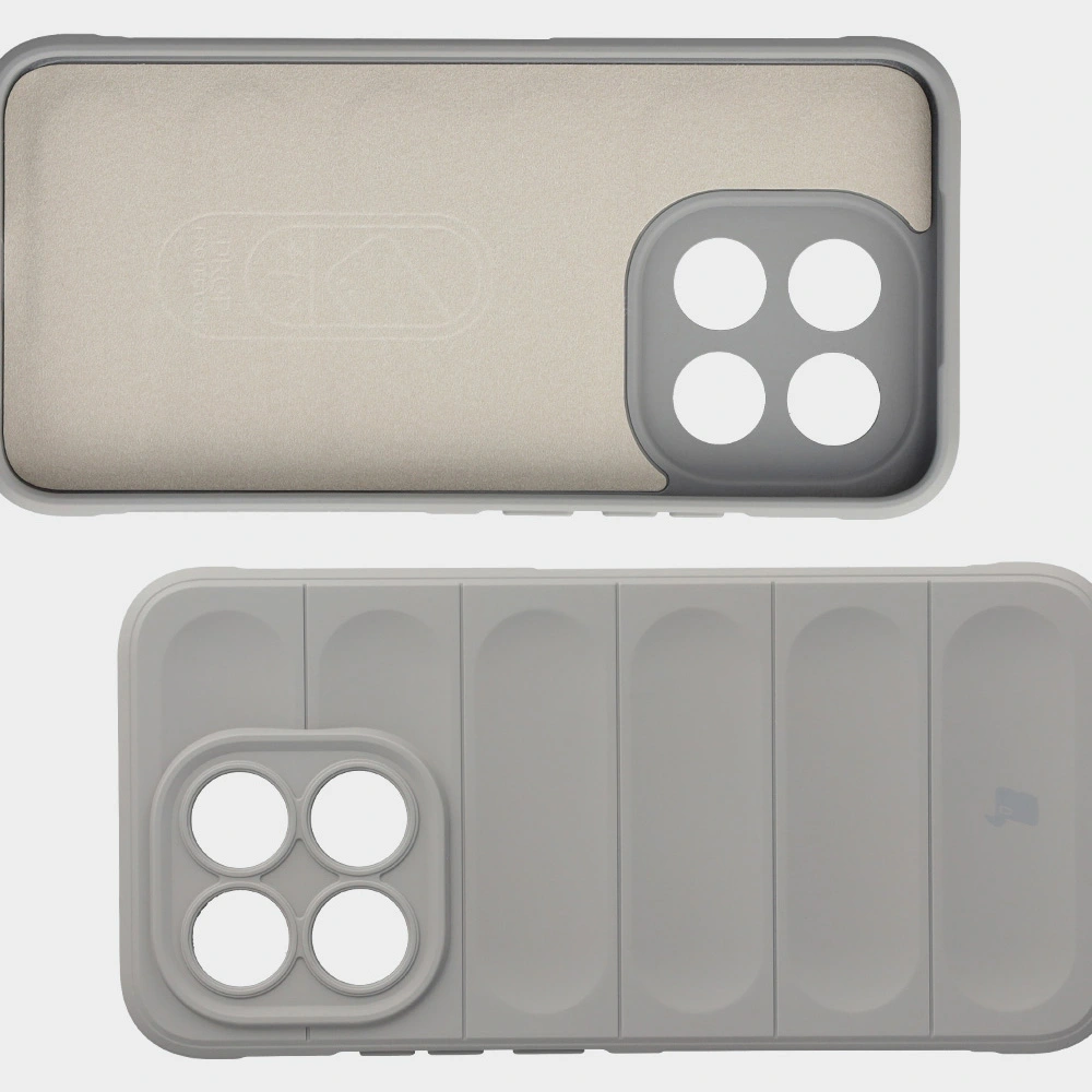 Wyściółka z mikrofibry, wyżłobienia na pleckach i wzmocnione narożniki w etui Bizon Case Tur do Xiaomi 15T