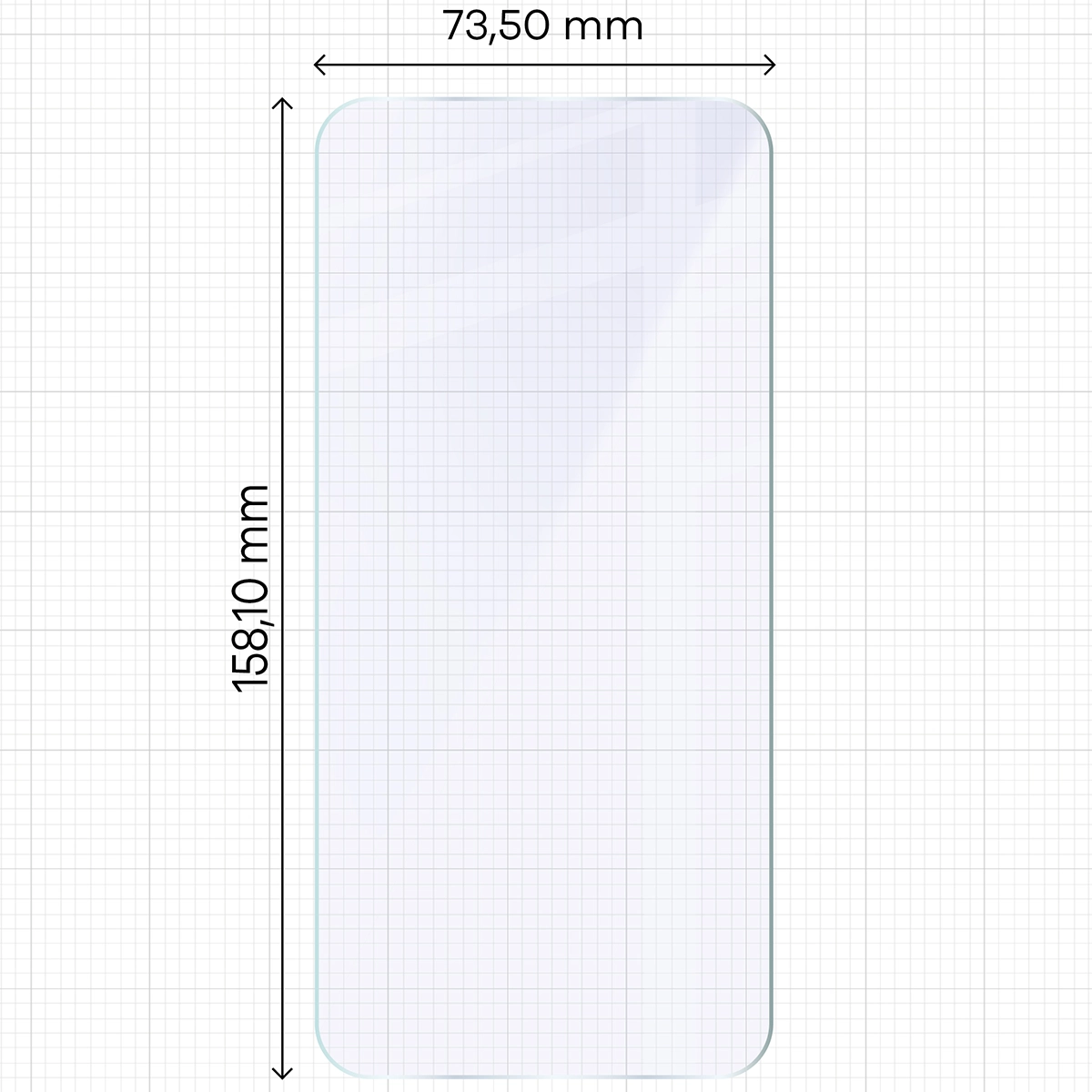 Miarka z wymiarami szkła hybrydowego Bizon Glass Mule do Xiaomi 15T