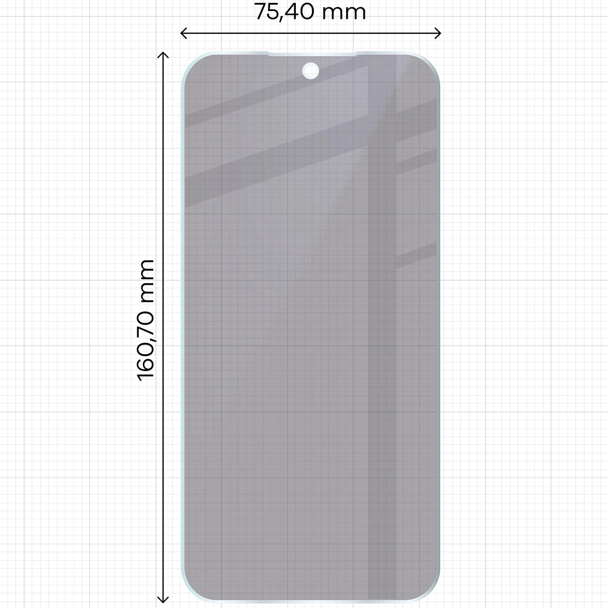 Wymiary szkła Bizon Glass Mule Shadow do Xiaomi 15T