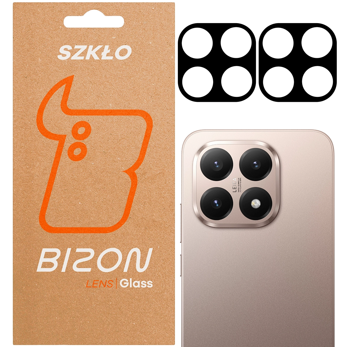 Pudełko i 2 sztuki szkła na aparat Bizon Glass Lens do Xiaomi 15Ti