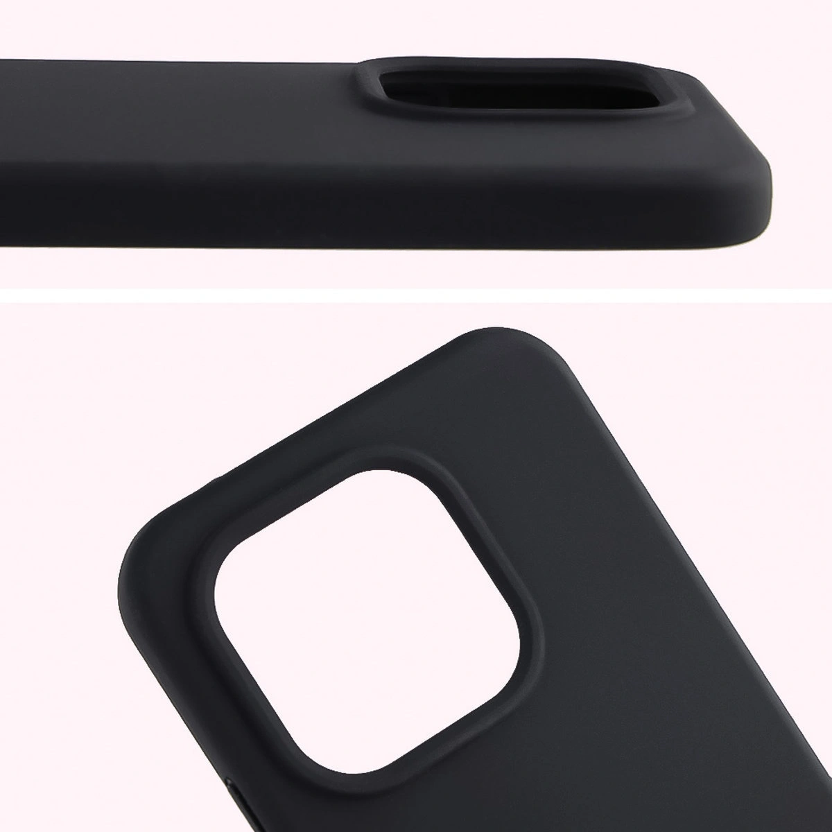 Zbliżenie na wycięcie na obiektywy w etui Bizon Soft Case do Xiaomi 15T