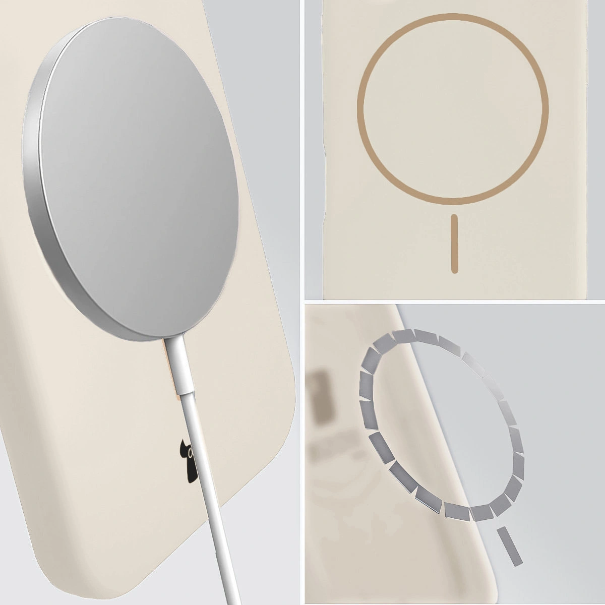 Magnetyczne ładowanie i pierścień MagSafe w etui Bizon Soft Case Magnetic do Xiaomi 17