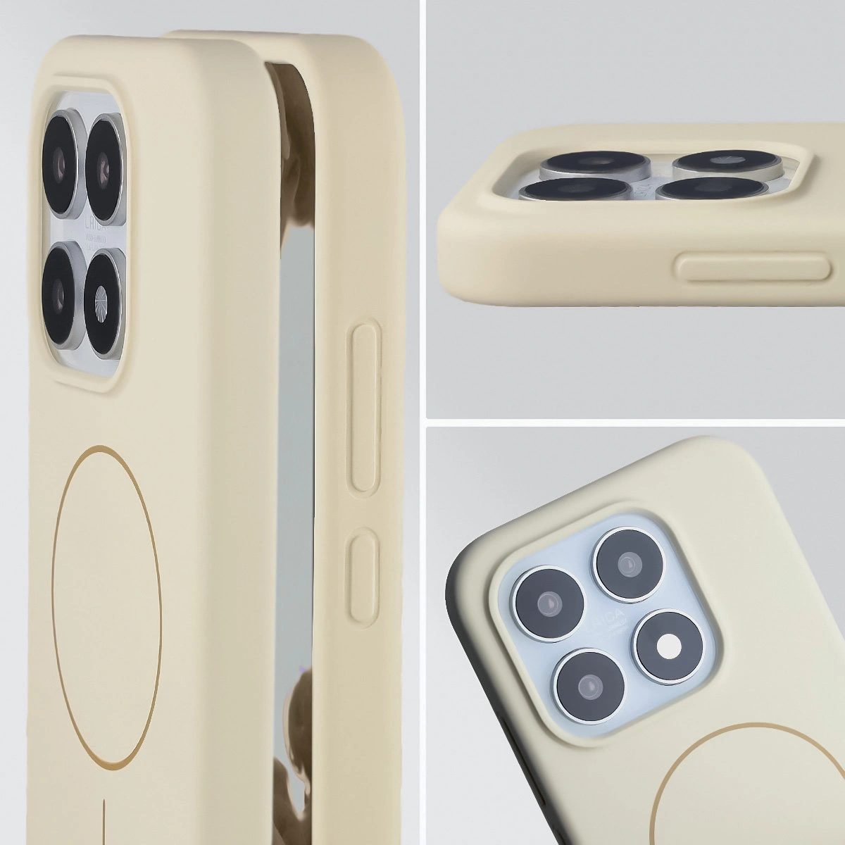 Zbliżenie na wycięcie na obiektywy w etui Bizon Soft Case do Xiaomi 17