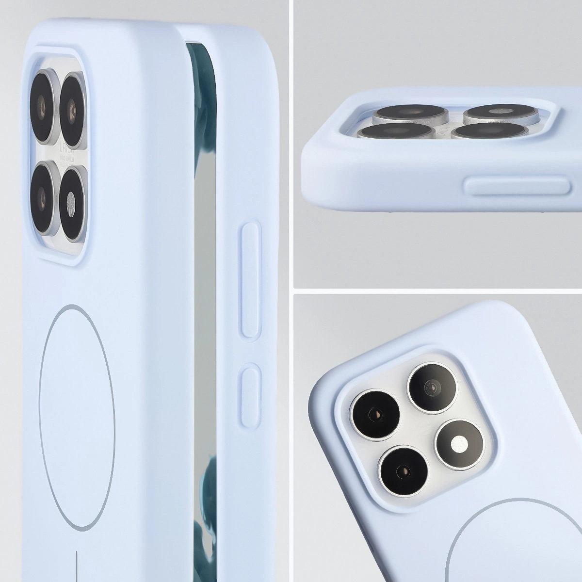 Zbliżenie na wycięcie na obiektywy w etui Bizon Soft Case do Xiaomi 17