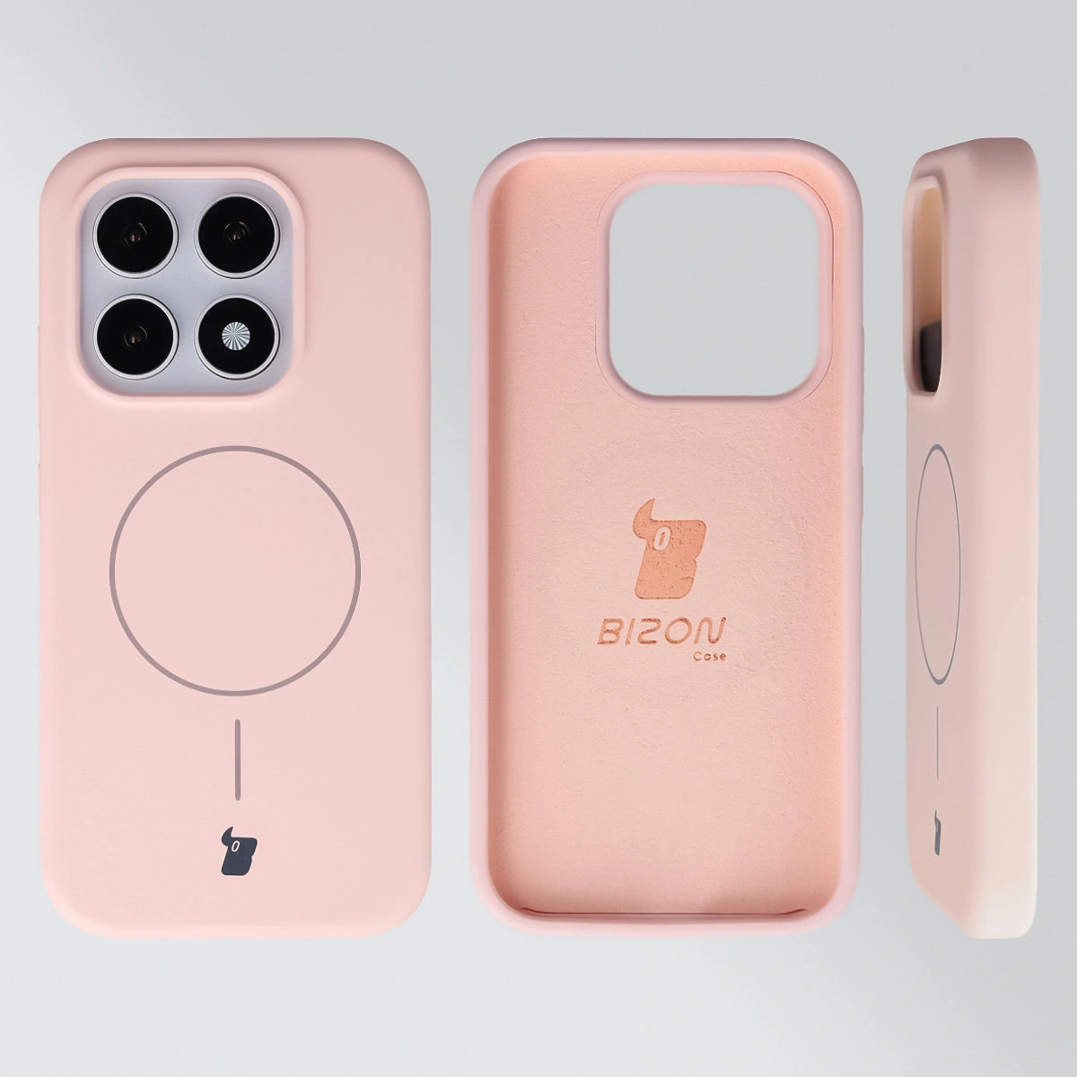 Konstrukcja etui Bizon Soft Case Magnetic: silikon, mikrofibra i zintegrowane osłony do Xiaomi 17