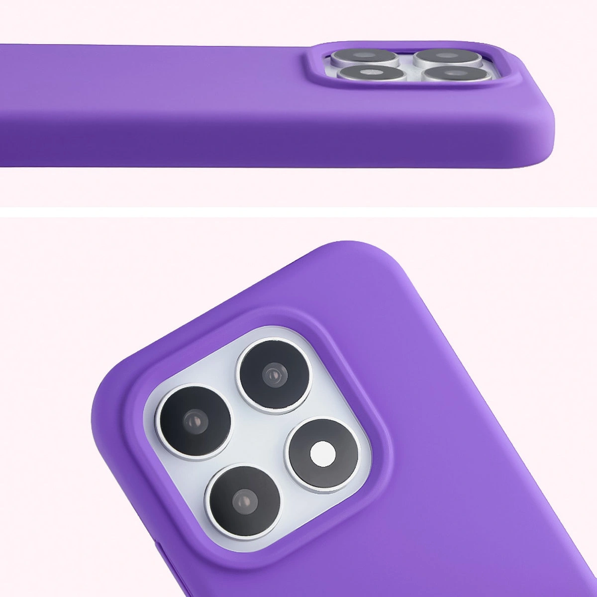 Zbliżenie na wycięcie na obiektywy w etui Bizon Soft Case do Xiaomi 17