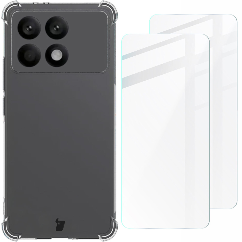 Etui Bizon Case Salpa + szkło hartowane Bizon Glass Clear 2 - 2 sztuki, Xiaomi Poco F6 Pro