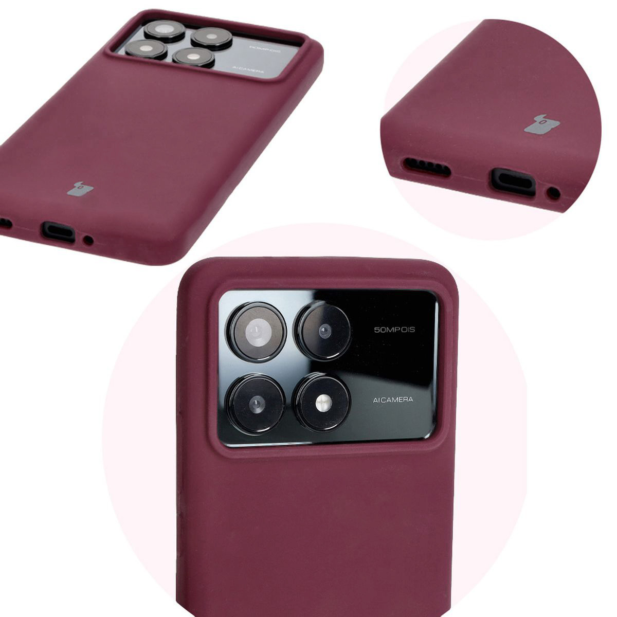 Zbliżenie na precyzyjne wycięcia i możliwość ładowania indukcyjnego w etui Bizon Soft Case