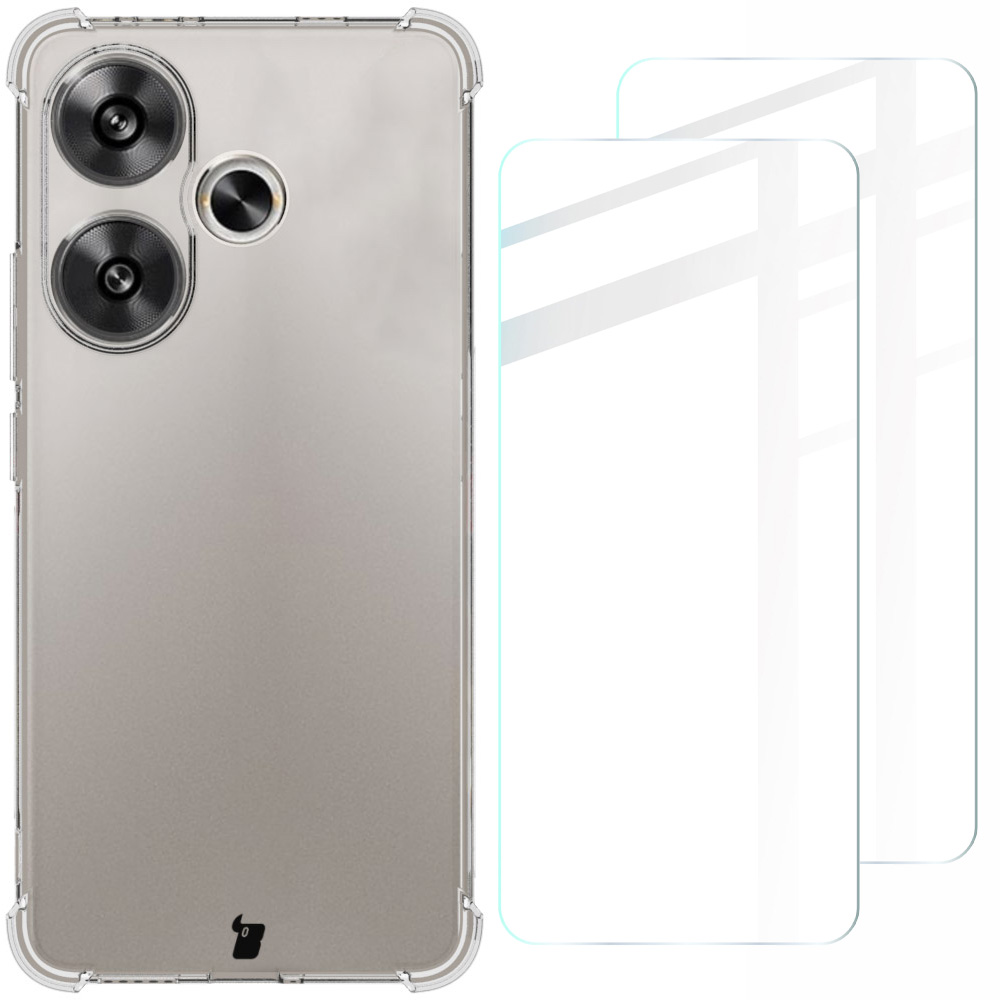 Etui Bizon Case Salpa + szkło hartowane Bizon Glass Clear 2 - 2 sztuki, Xiaomi Poco F6