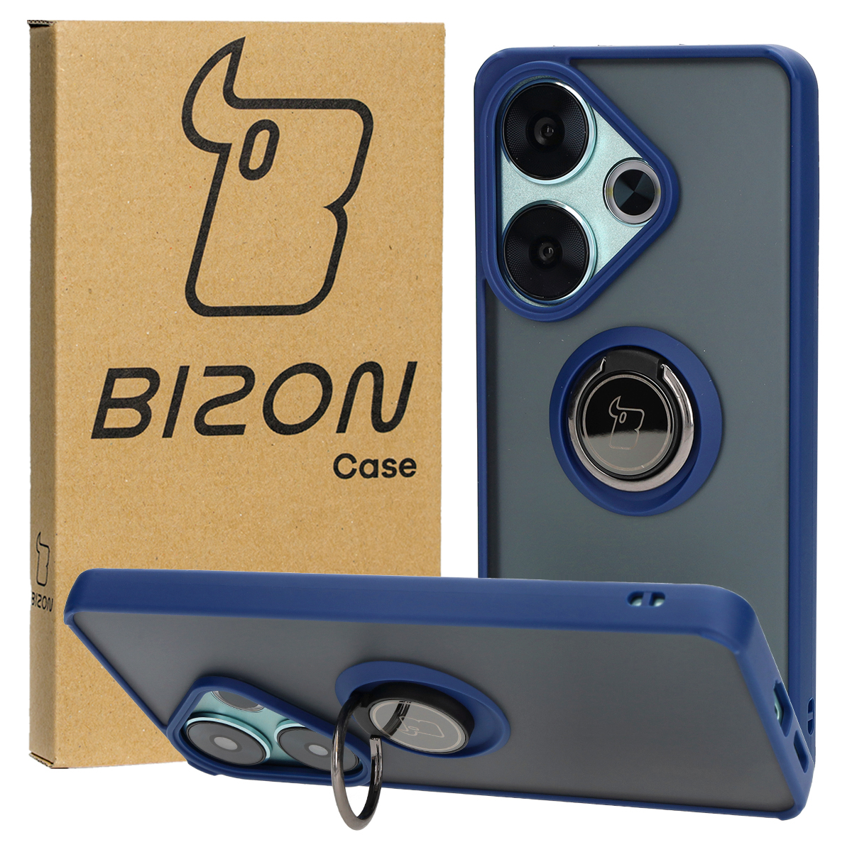 Etui z uchwytem na palec Bizon Case Hybrd Ring do Xiaomi Poco F6